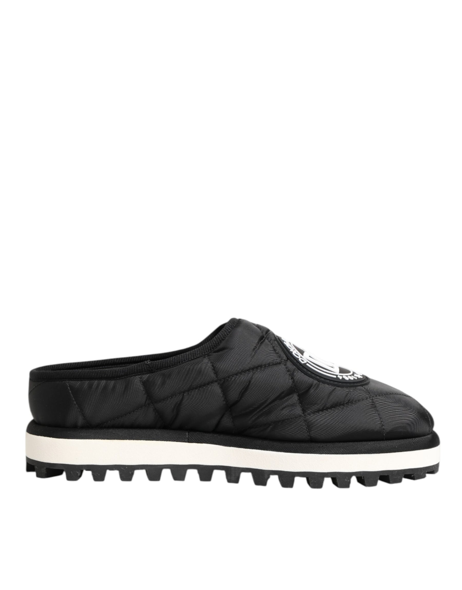 Dolce & Gabbana Black Nylon Low Top Slip On Sneaker Shoes | Regal Royce