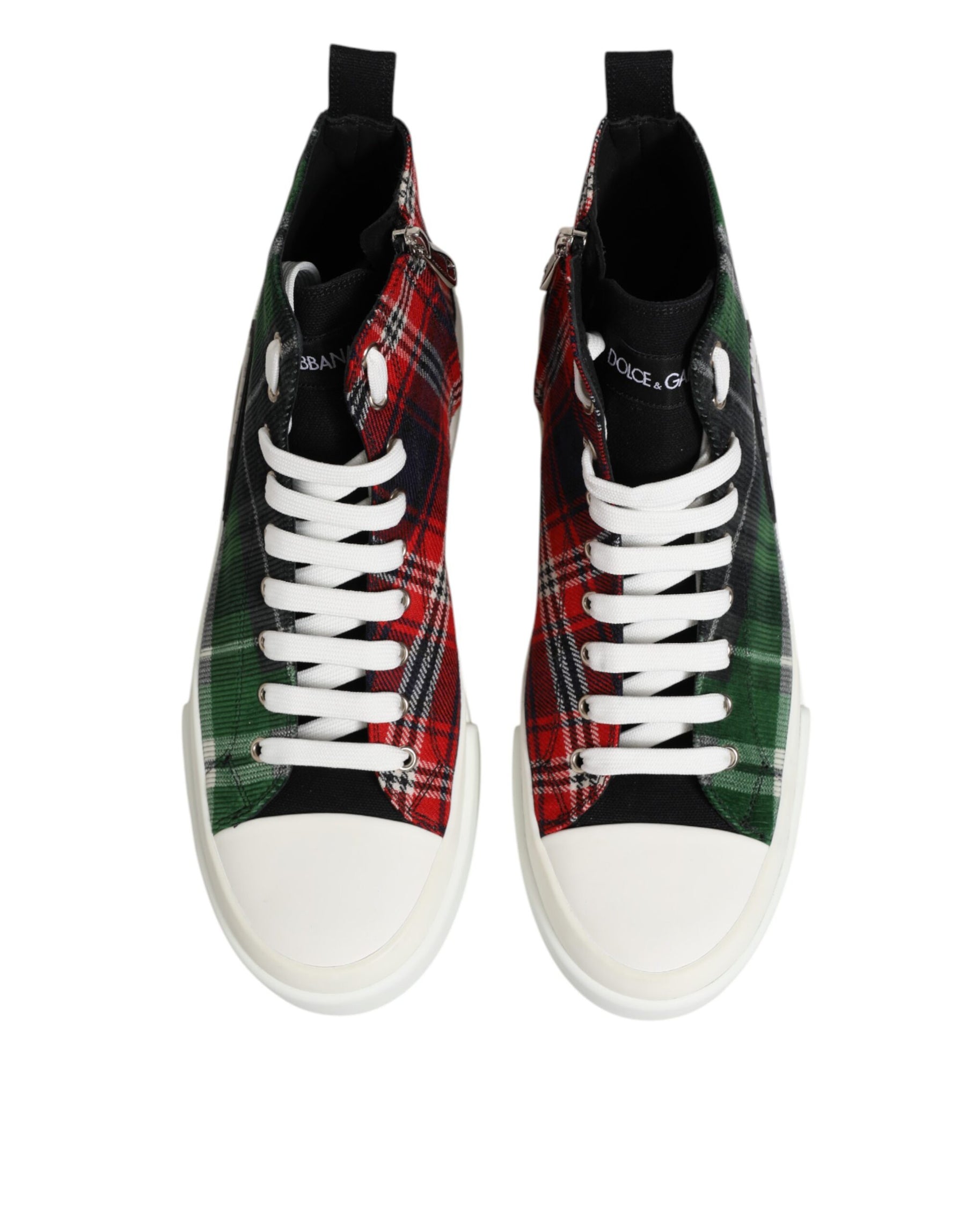 Dolce & Gabbana Multicolor Cotton High Top Men Sneakers Shoes | Regal Royce