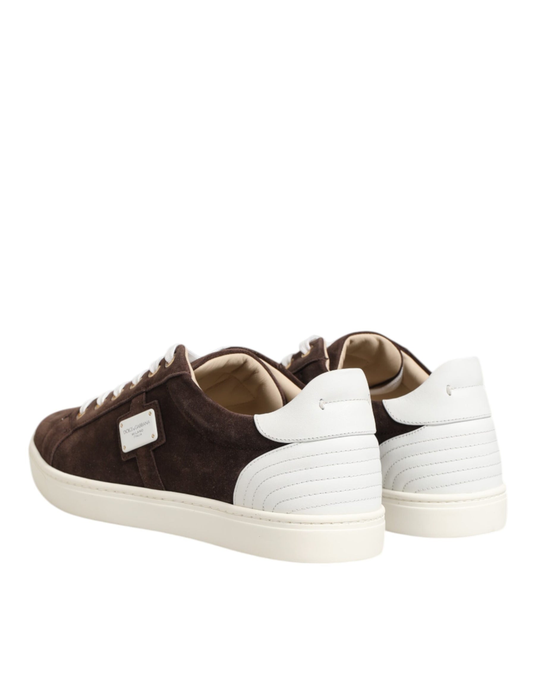 Dolce & Gabbana Brown Suede Leather Low Top Men Sneakers Shoes | Regal Royce