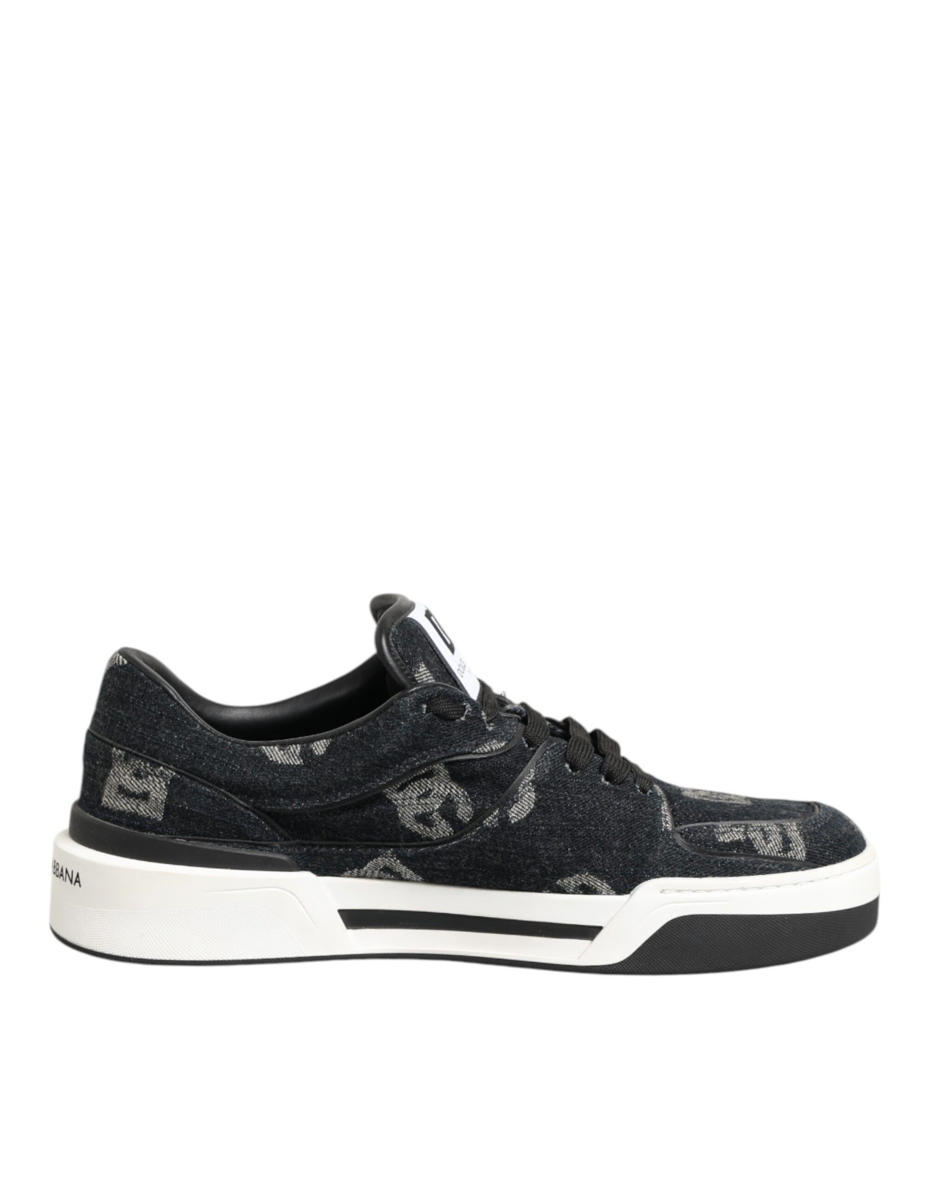 Dolce & Gabbana Blue Cotton Denim Logo Low Top Sneakers Shoes | Regal Royce