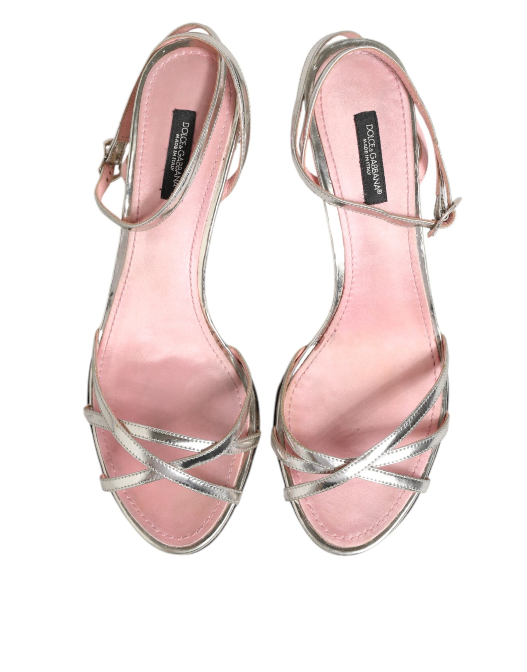 Dolce & Gabbana Pink Embellished Leather Ball-Heel Sandals  Shoes | Regal Royce