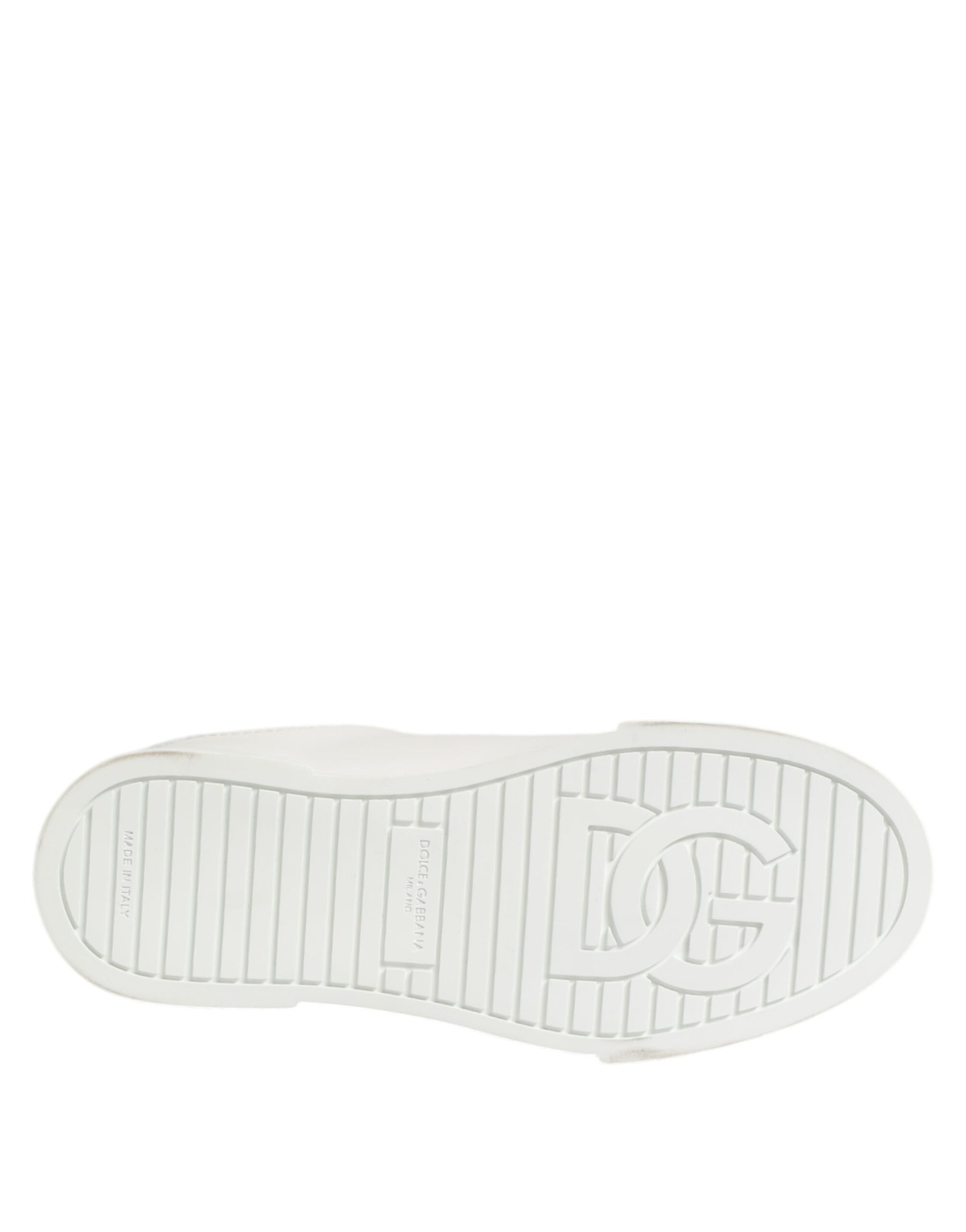 Dolce & Gabbana White DG Leather Low Top Sneakers Shoes | Regal Royce