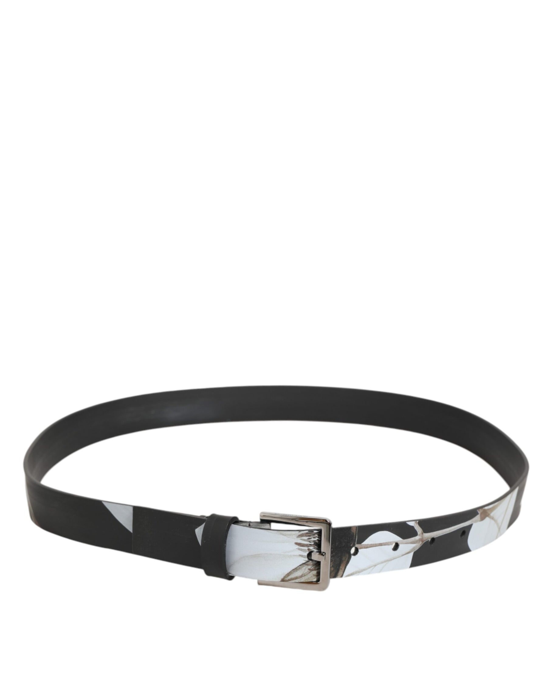 Dolce & Gabbana Multicolor PVC Floral Silver Buckle Men Belt | Regal Royce