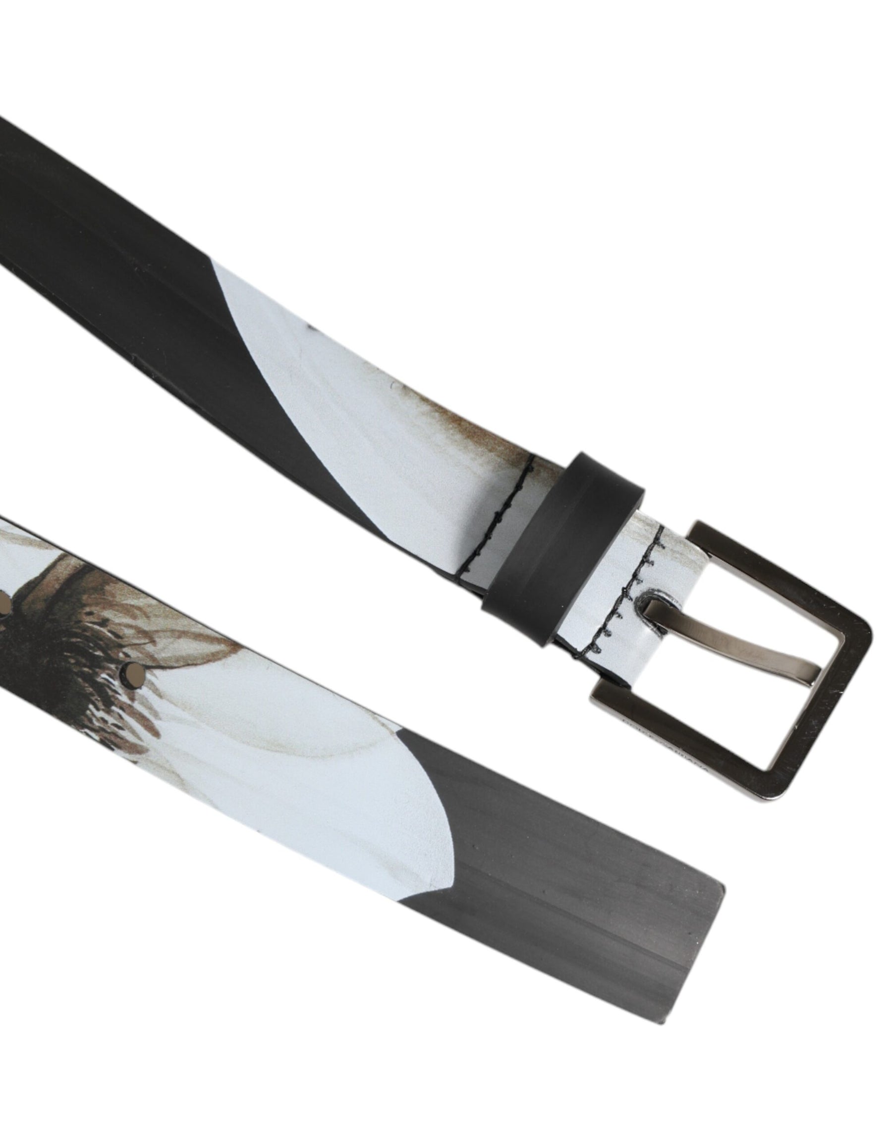 Dolce & Gabbana Multicolor PVC Floral Silver Buckle Men Belt | Regal Royce