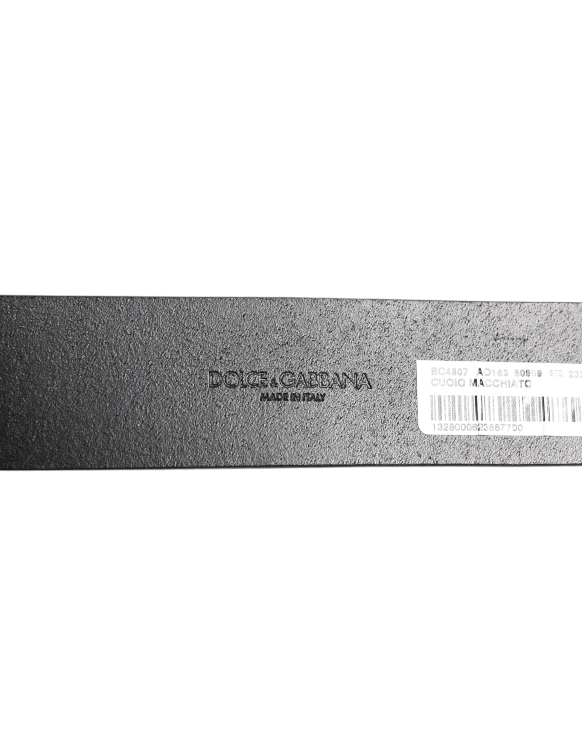 Dolce & Gabbana Black Leather Coin Buckle Classic Men Belt