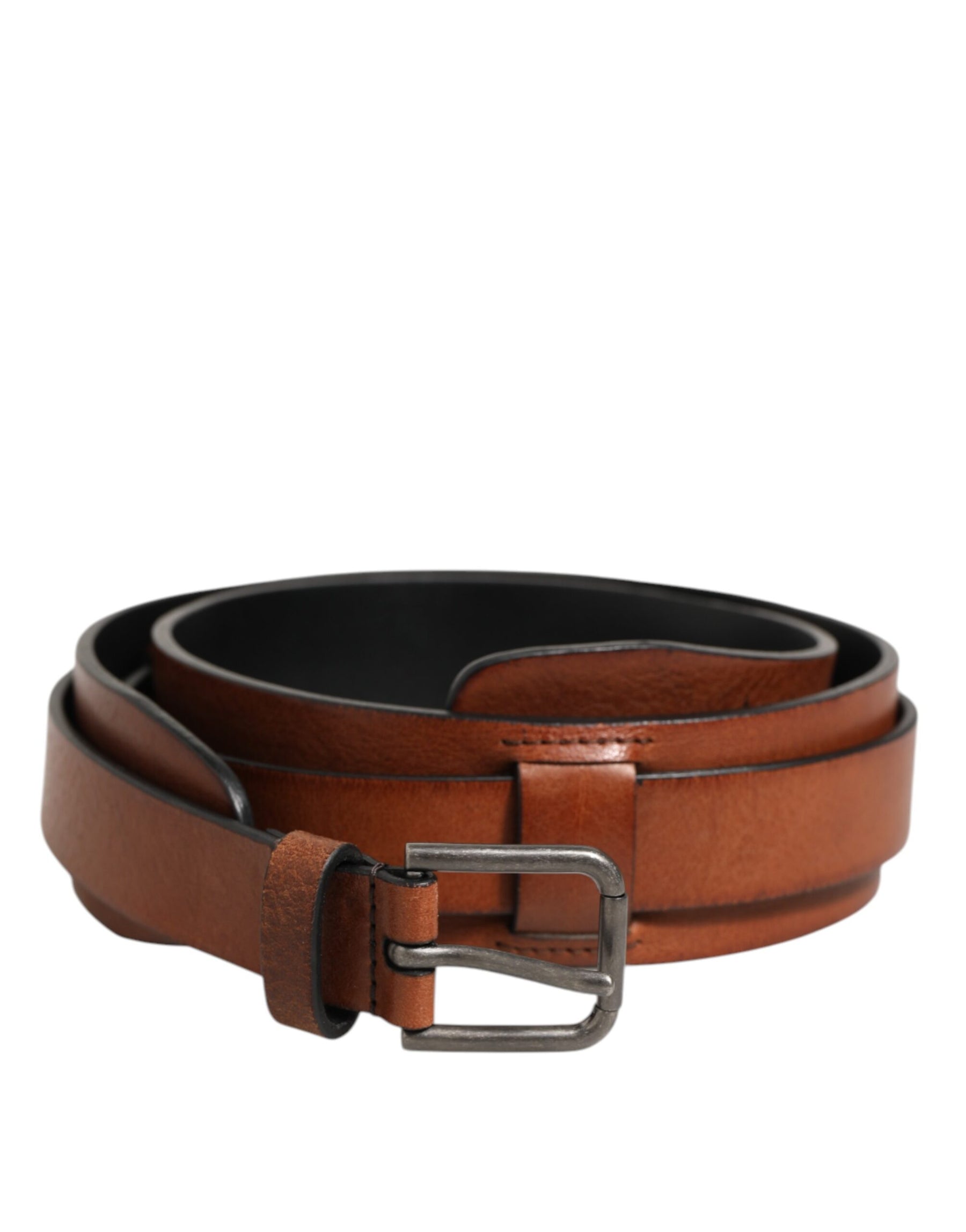 Dolce & Gabbana Brown Classic Gold Metal Logo Buckle Men  Belt | Regal Royce