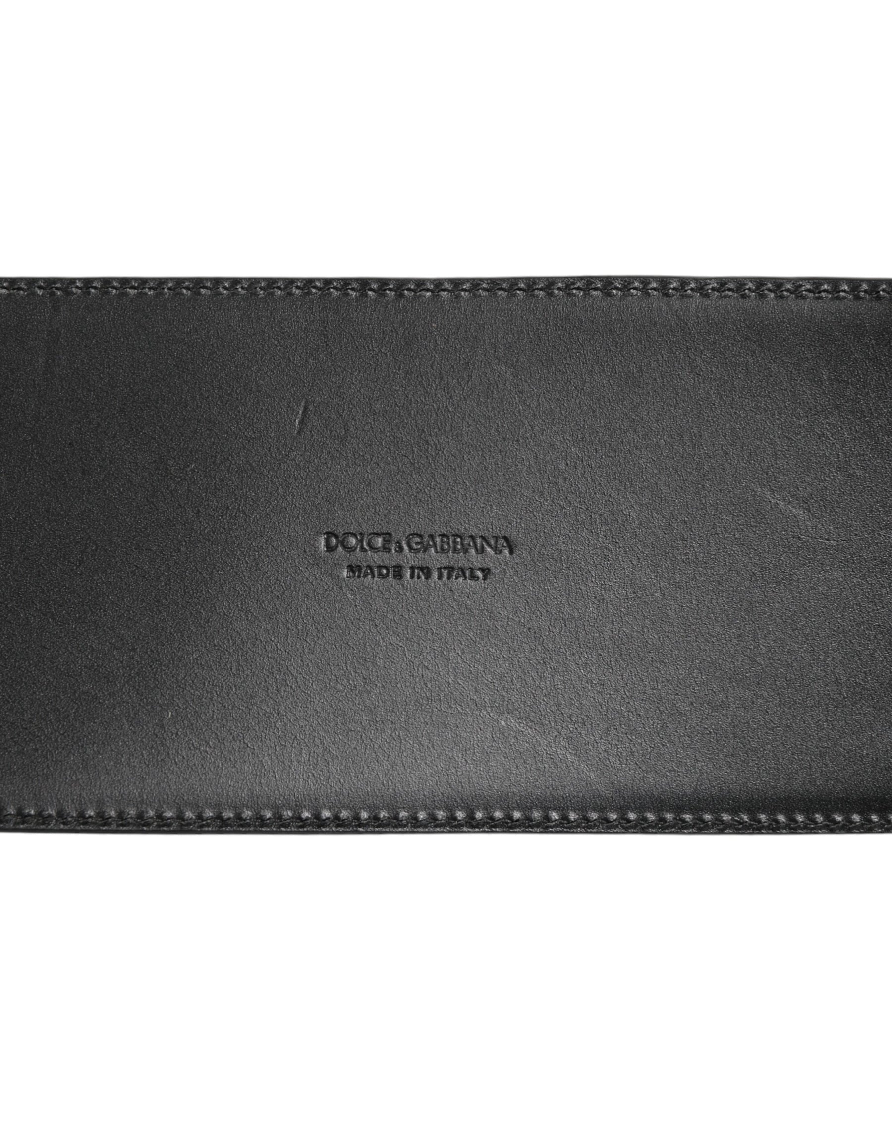 Dolce & Gabbana Black Leather 4-Strap Metal Multi-Buckle Belt | Regal Royce