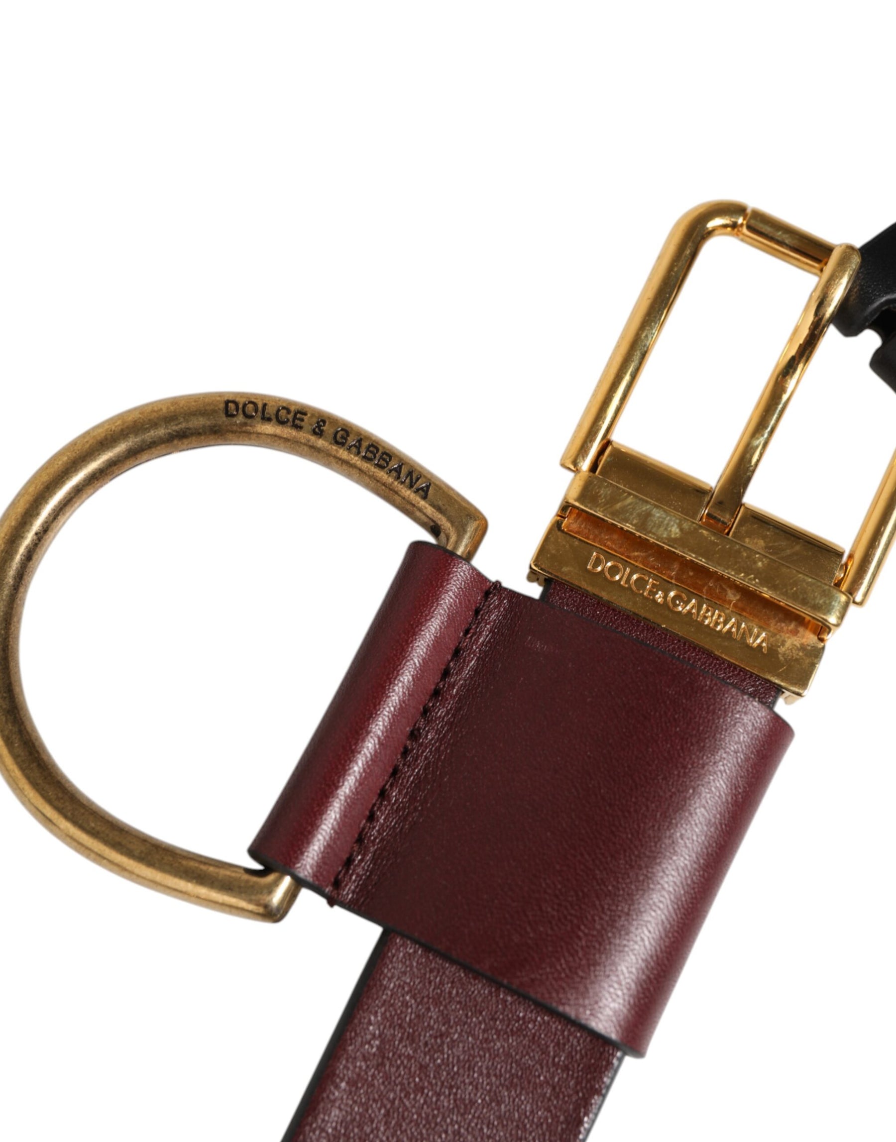 Dolce & Gabbana Brown Key Ring Clip Attachments Buckle Belt | Regal Royce