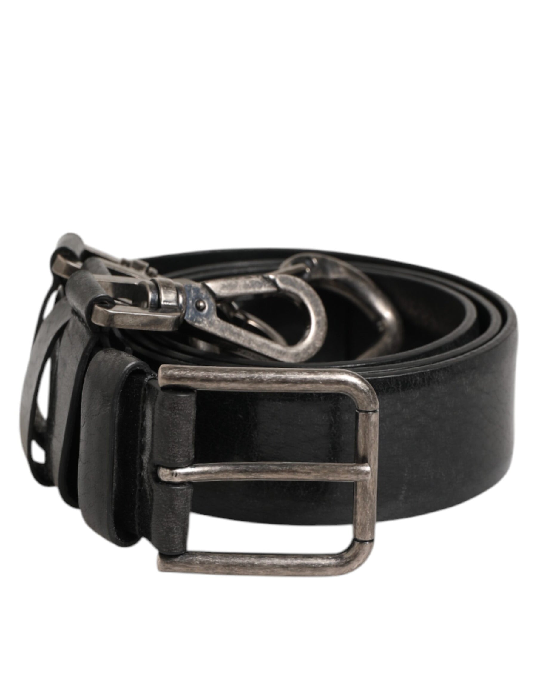 Dolce & Gabbana Black Key Ring Clip Attachments Buckle Belt | Regal Royce