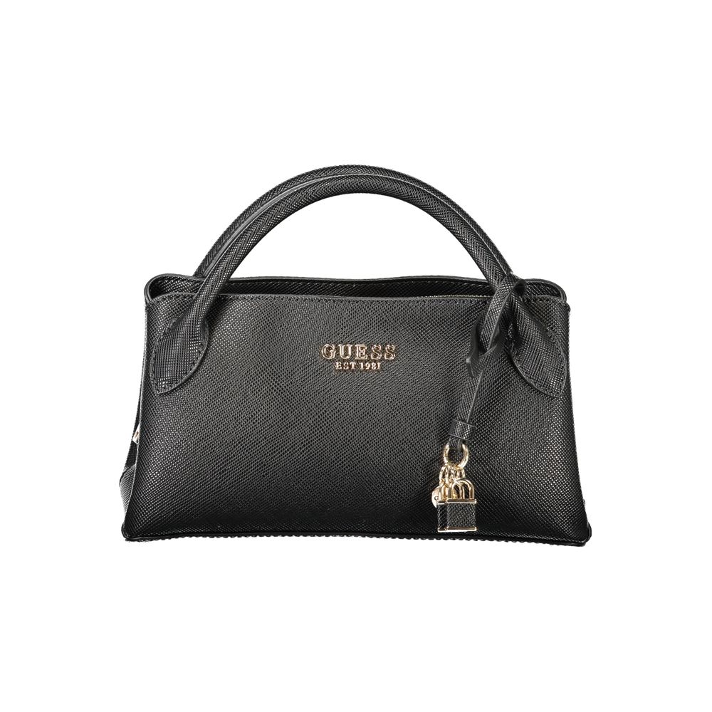 Guess Jeans Black Polyurethane Women Handbag | Regal Royce