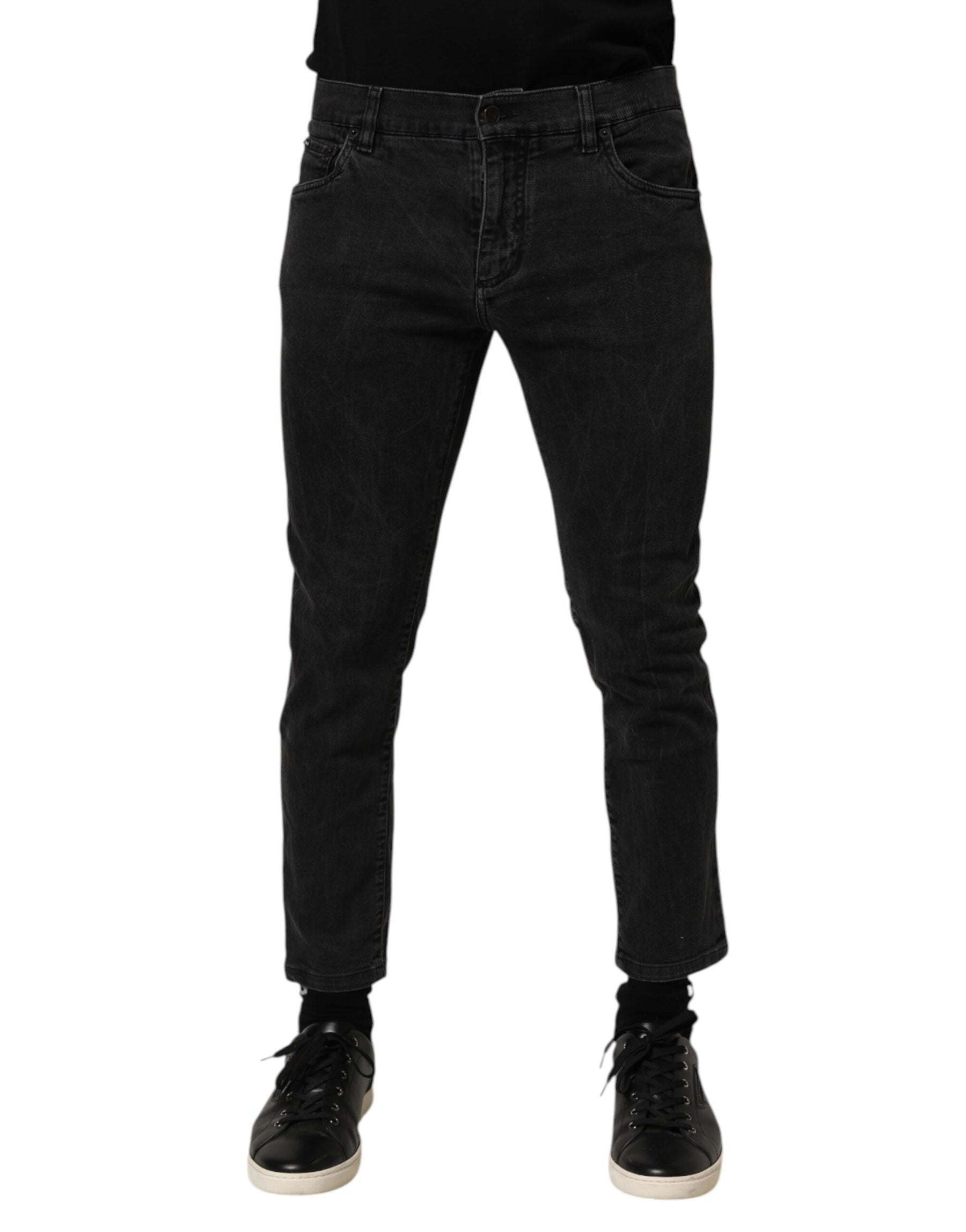Dolce & Gabbana Dark Gray Cotton Stretch Denim Trouser Jeans | Regal Royce