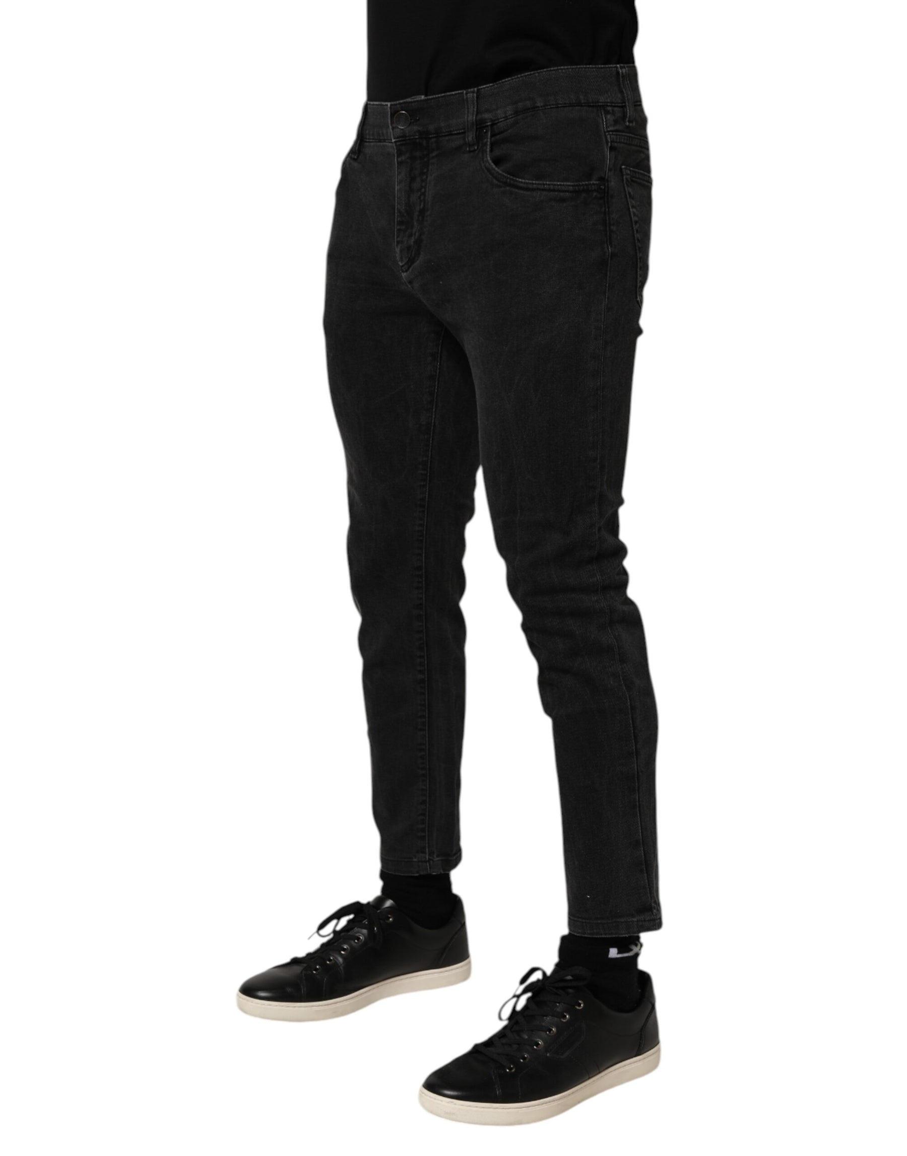 Dolce & Gabbana Dark Gray Cotton Stretch Denim Trouser Jeans | Regal Royce