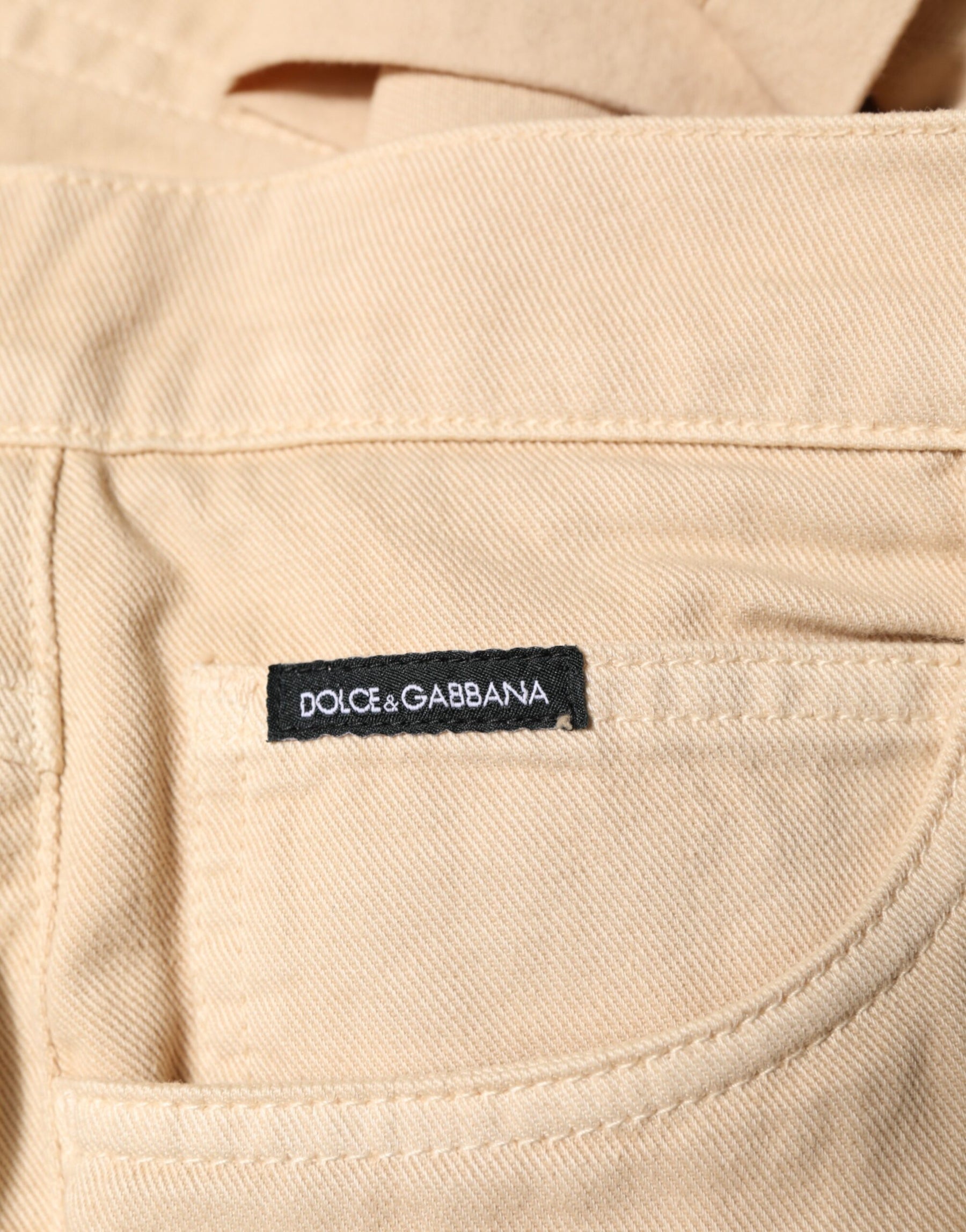 Dolce & Gabbana Beige Cotton Skinny Regular Men Denim Jeans | Regal Royce