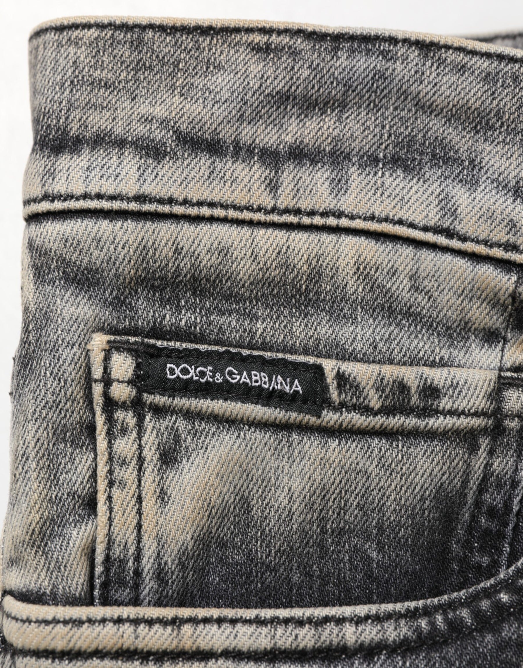 Dolce & Gabbana Gray Cotton Stretch Slim Fit Men Denim Jeans | Regal Royce