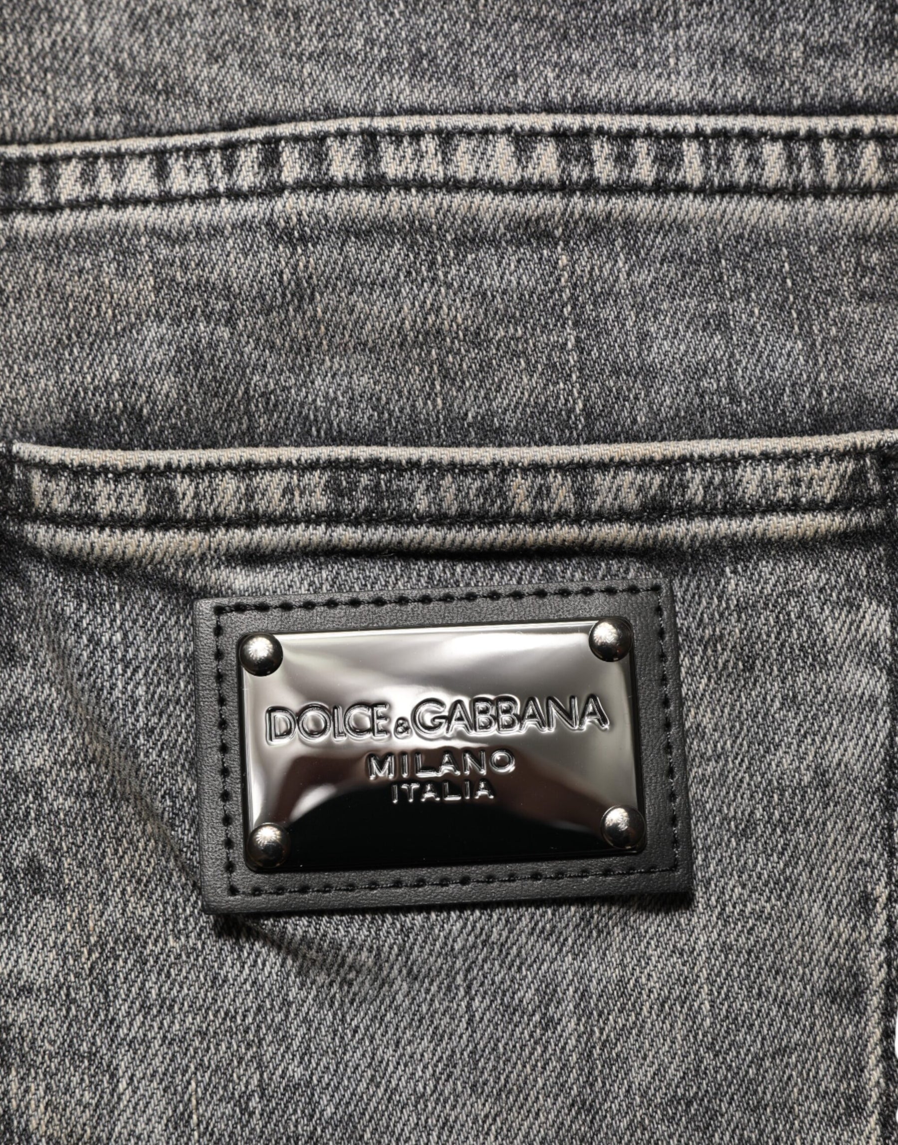 Dolce & Gabbana Gray Cotton Stretch Slim Fit Men Denim Jeans | Regal Royce