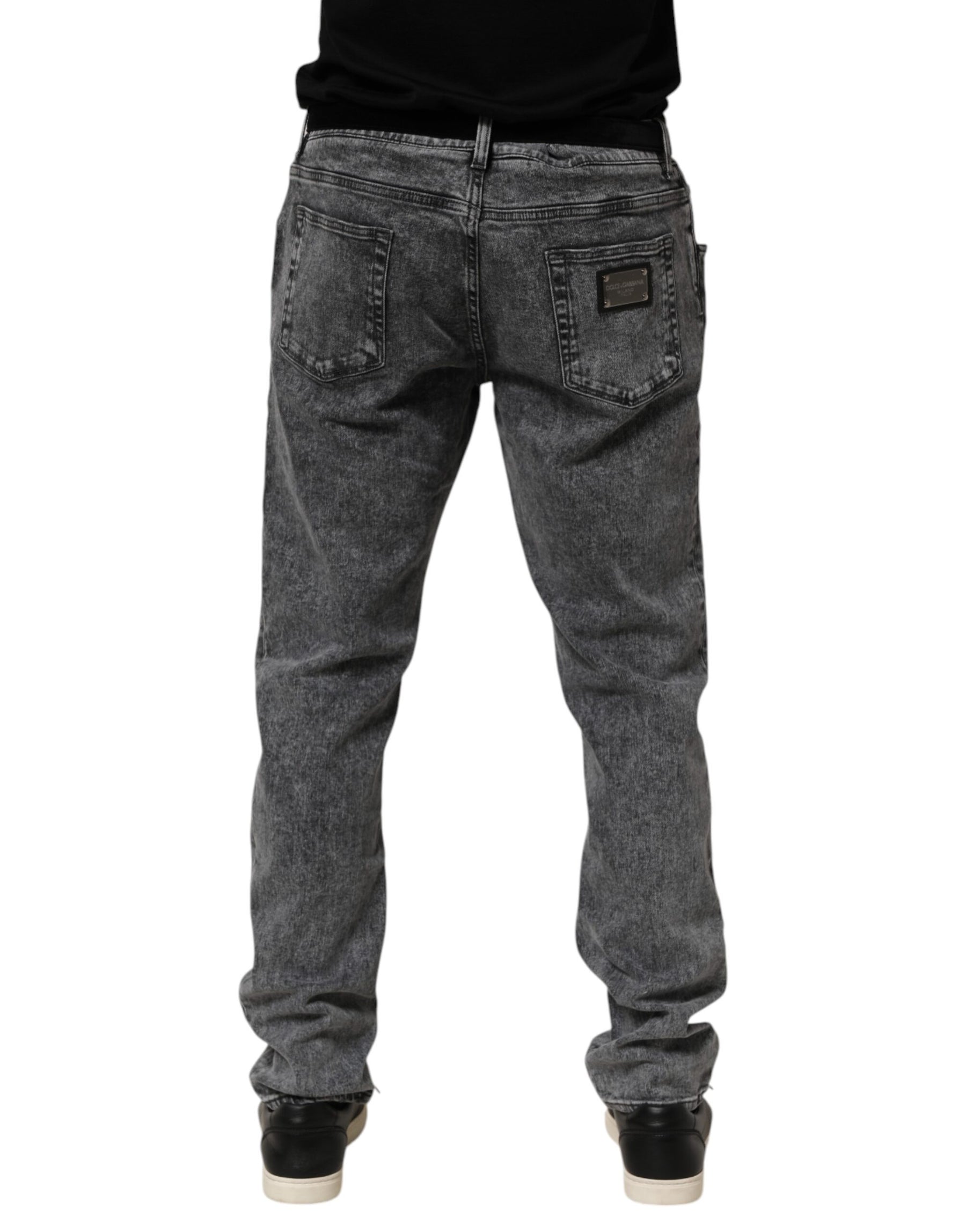 Dolce & Gabbana Gray Cotton Slim Fit Denim Trouser Jeans | Regal Royce