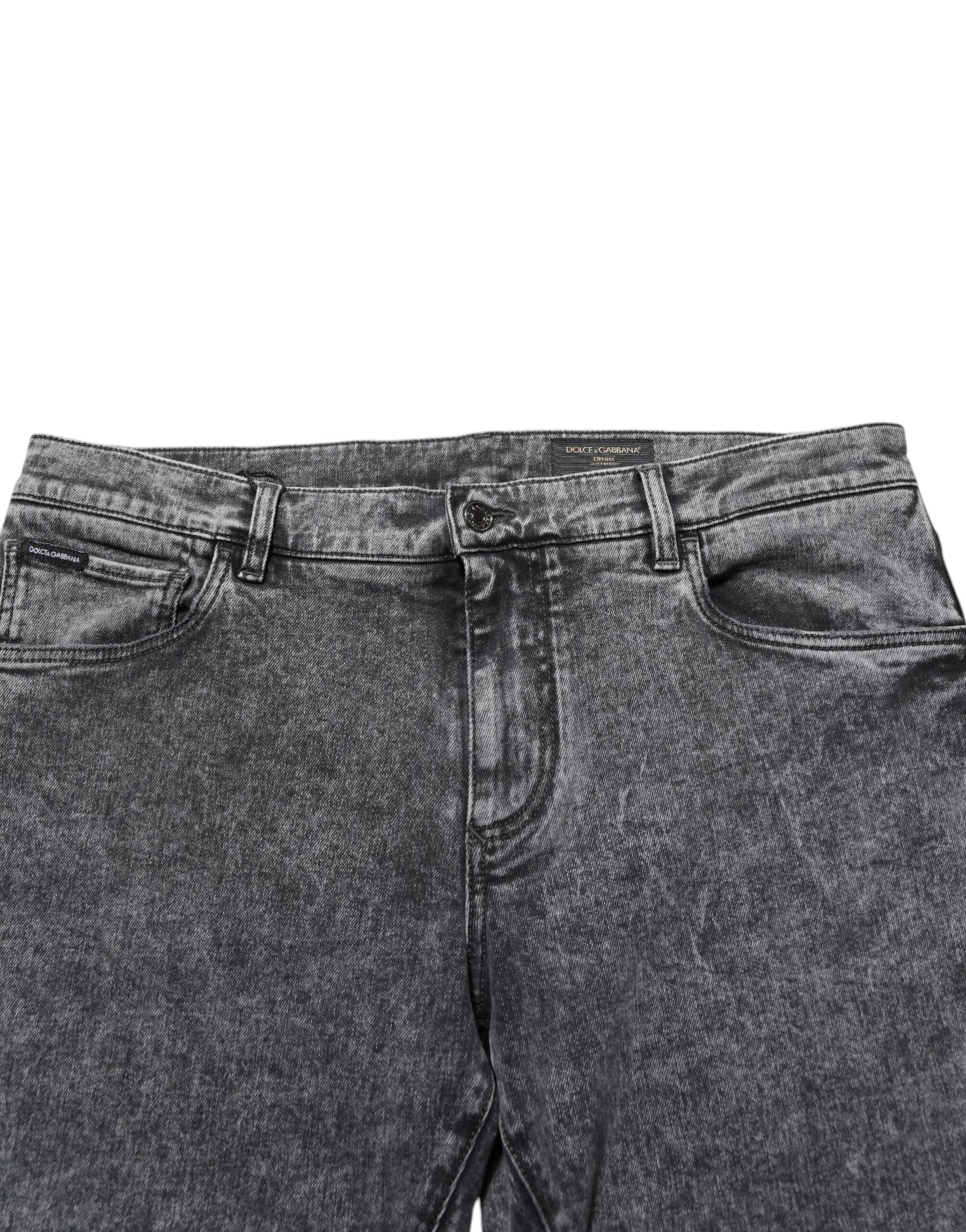 Dolce & Gabbana Gray Cotton Slim Fit Denim Trouser Jeans | Regal Royce