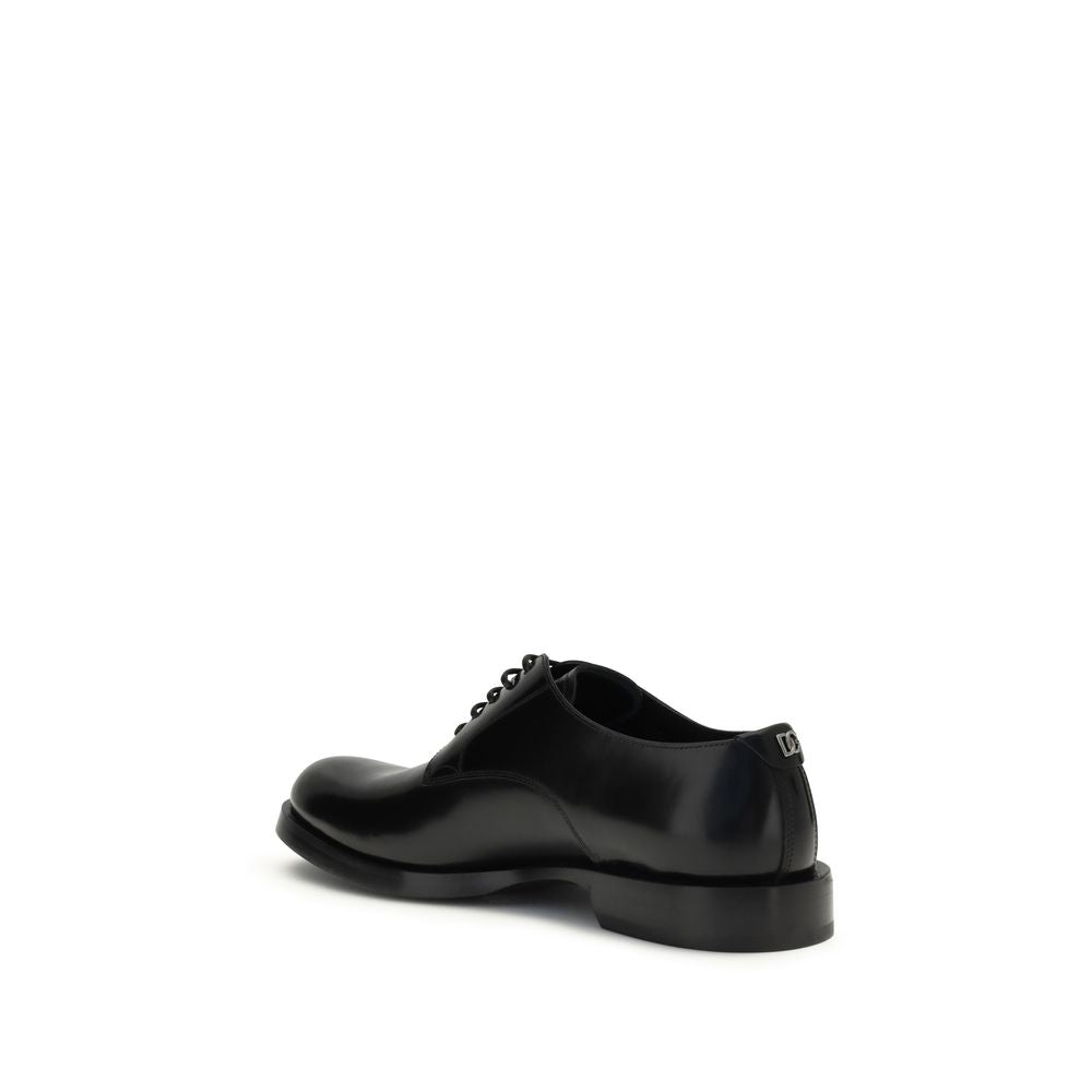 Dolce & Gabbana Black Calf Leather Bos Taurus Oxfords And Derbies | Regal Royce