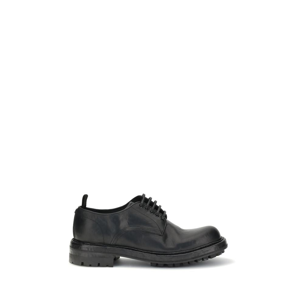Dolce & Gabbana Black Calf Leather Bos Taurus Oxfords And Derbies | Regal Royce