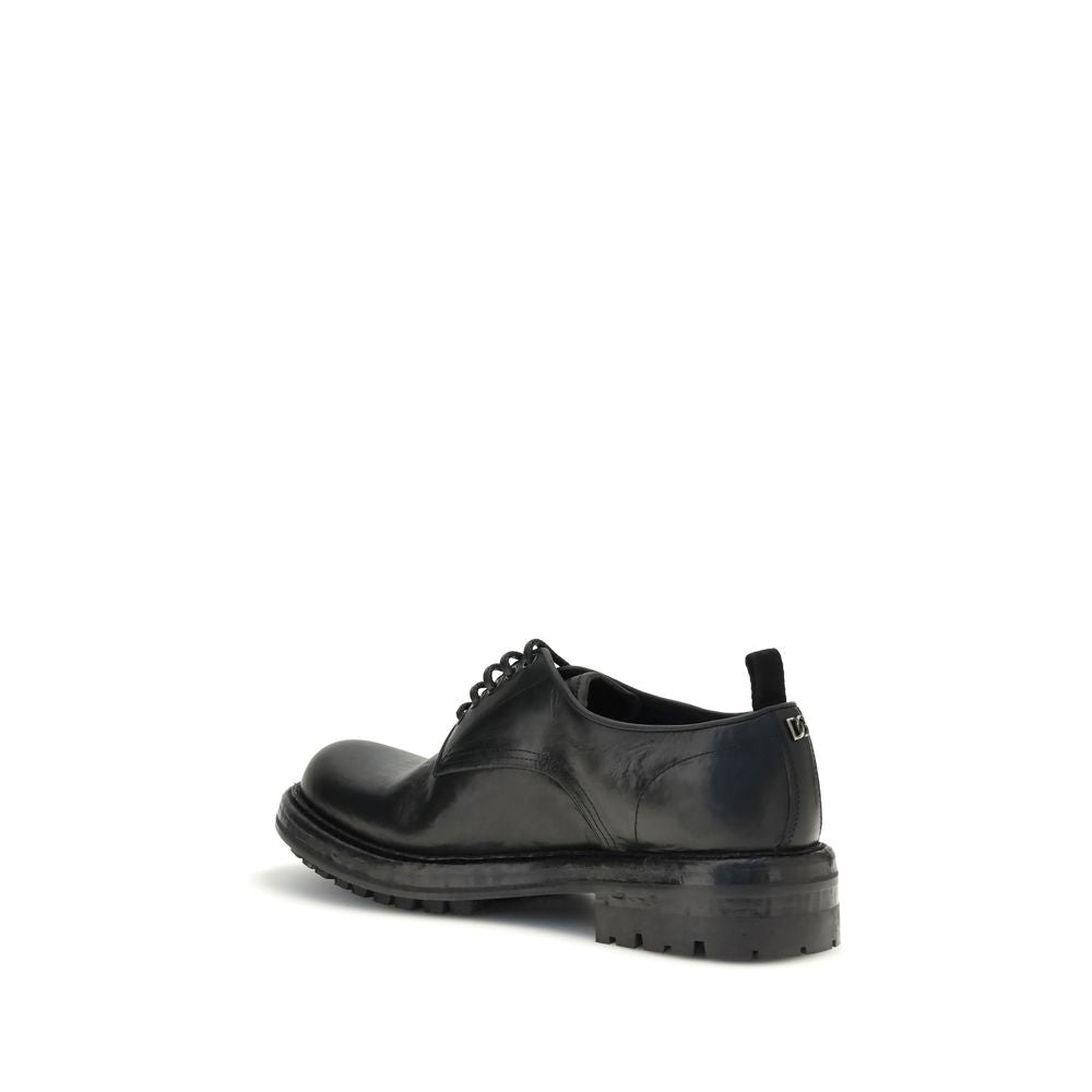 Dolce & Gabbana Black Calf Leather Bos Taurus Oxfords And Derbies | Regal Royce