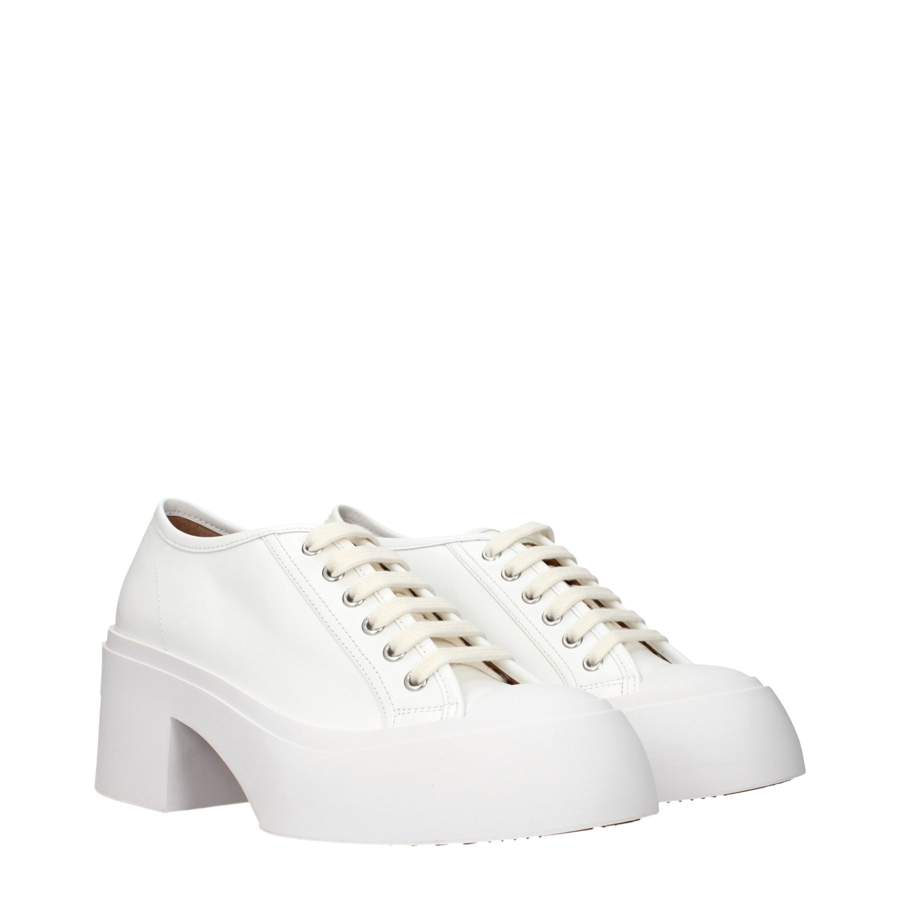 Marni White Leather Platform Sneakers | Regal Royce