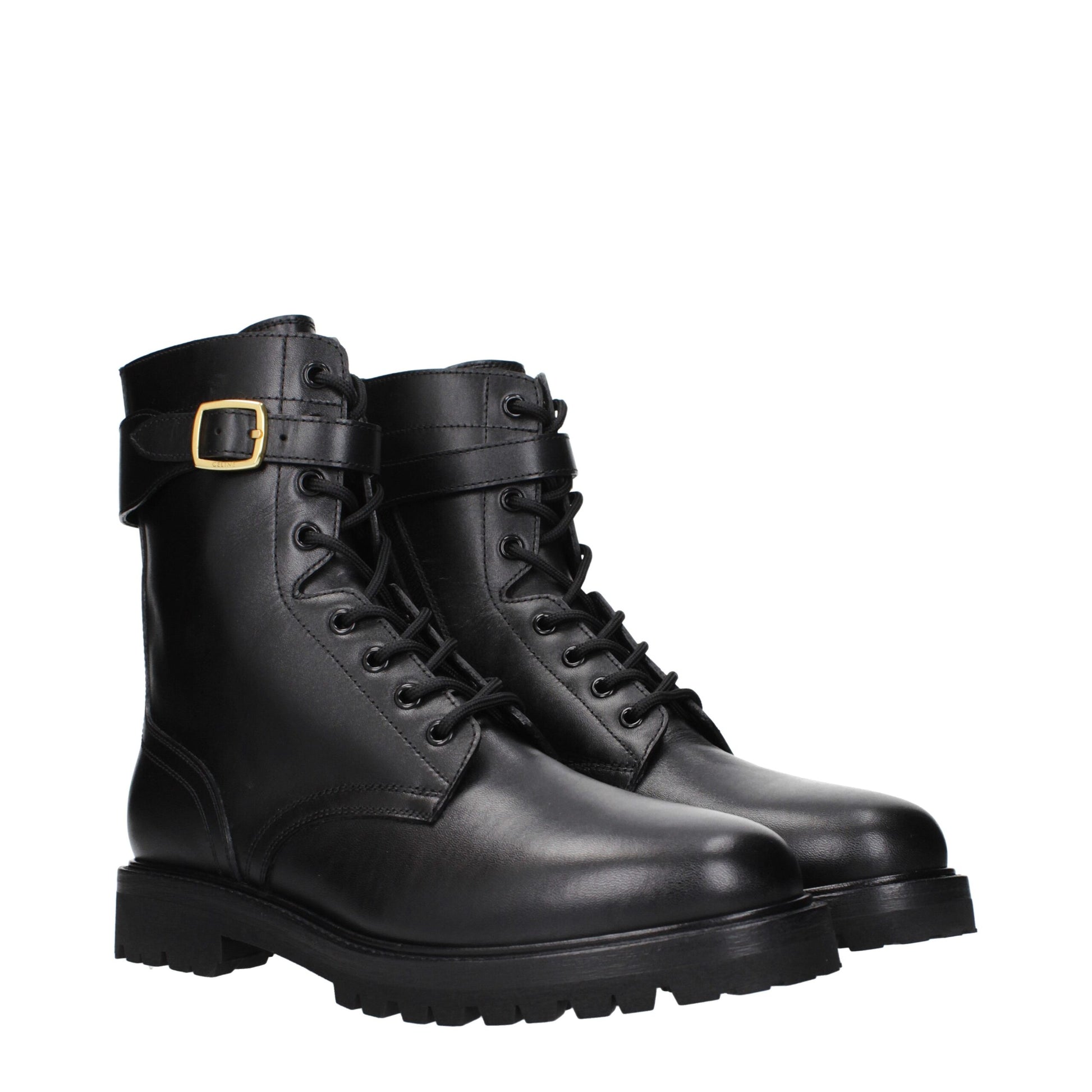Celine Black Leather Ankle Boots