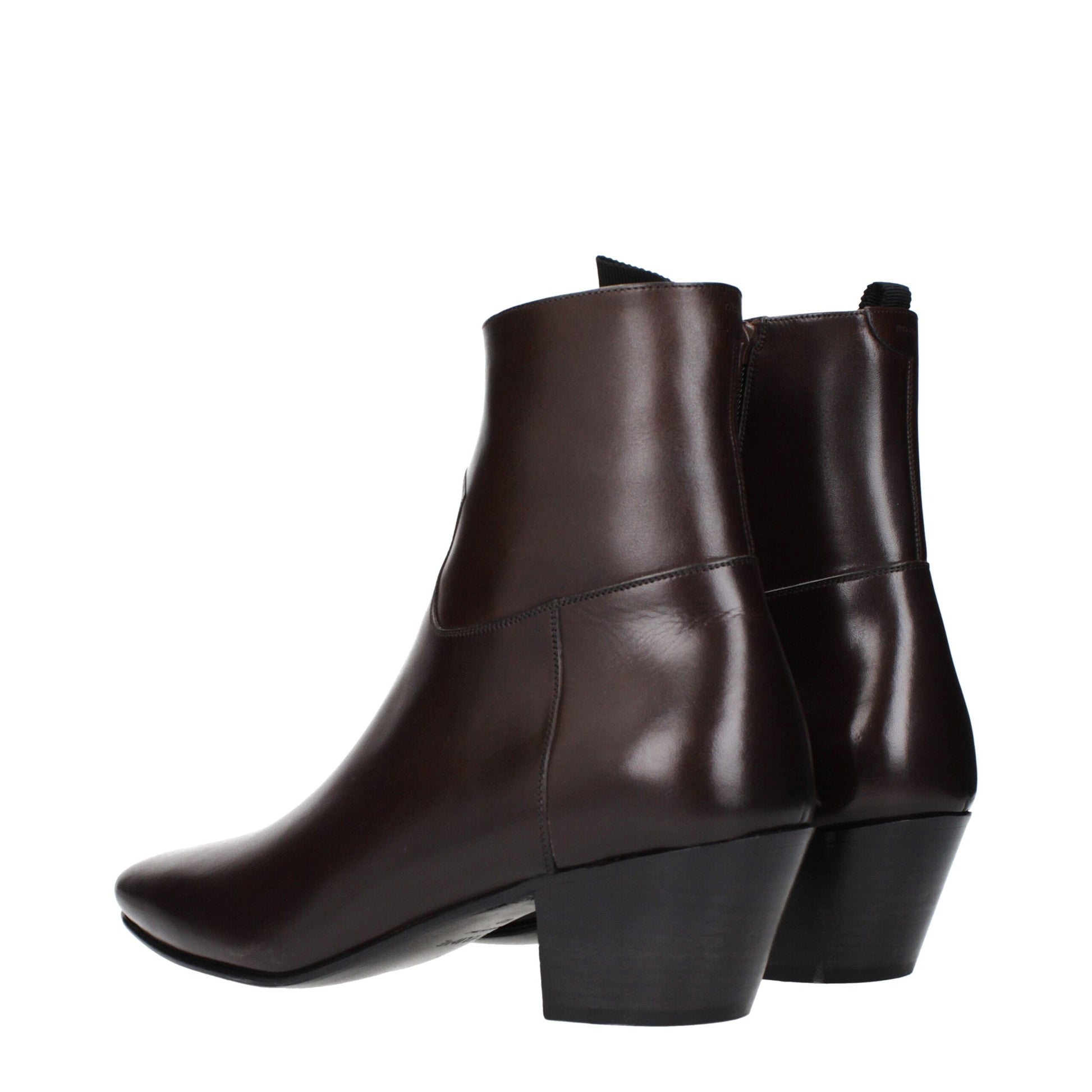 Celine Red Leather Ankle Boots