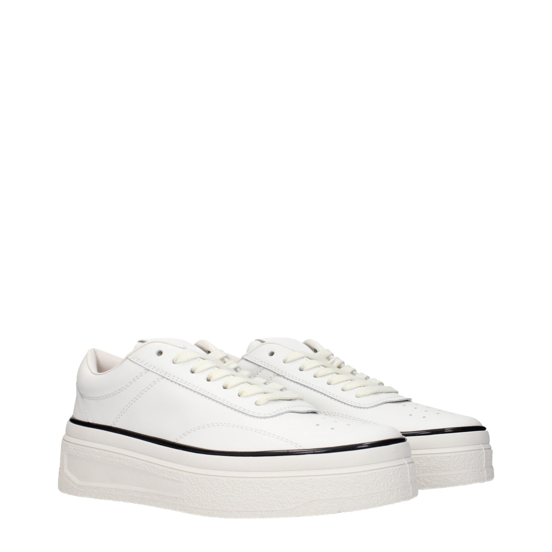 Jil Sander White Leather Platform Sneakers | Regal Royce