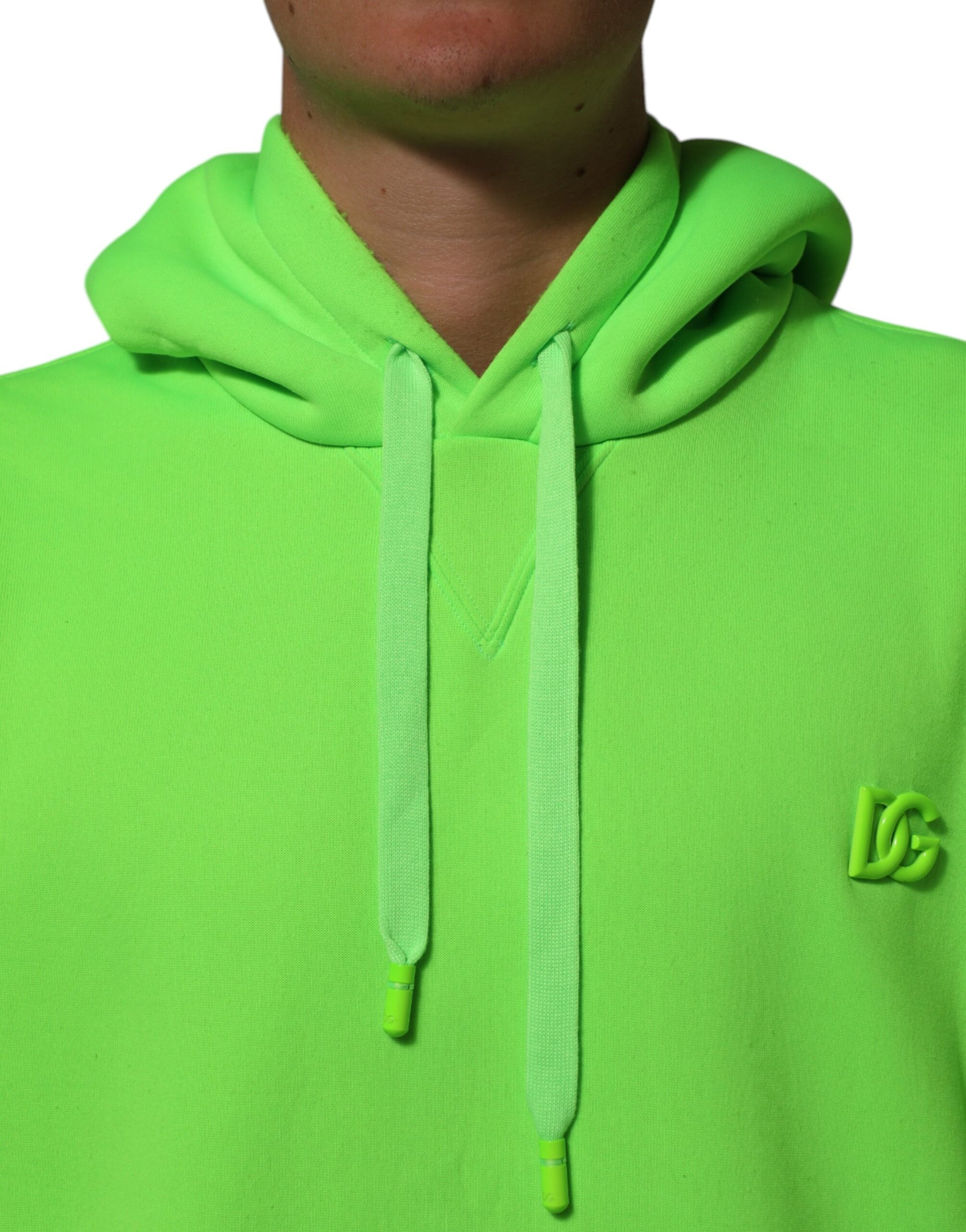 Dolce & Gabbana Green DG Logo Men Hooded Sweatshirt Sweater