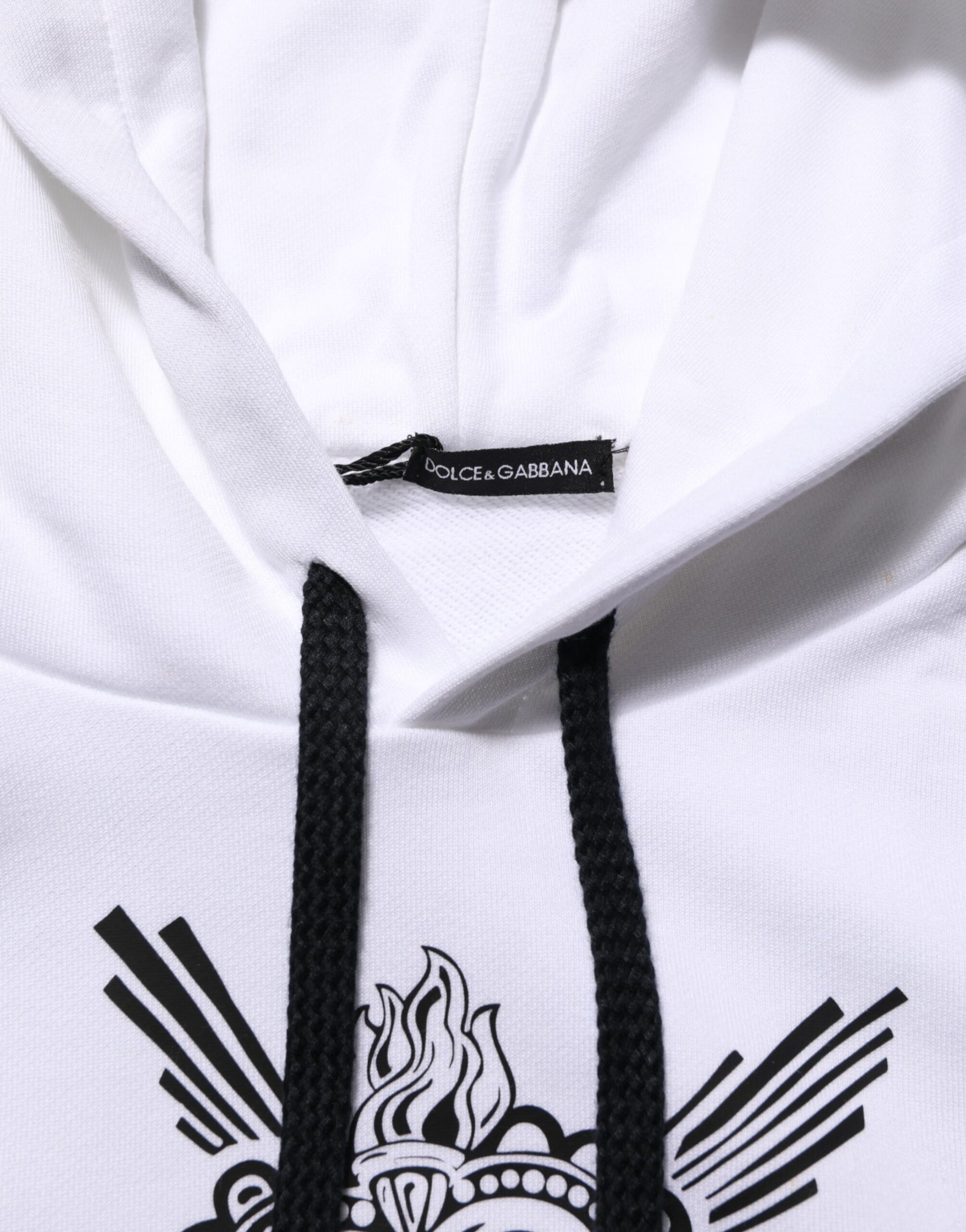 Dolce & Gabbana White Sacred Heart Hooded Sweatshirt Sweater | Regal Royce