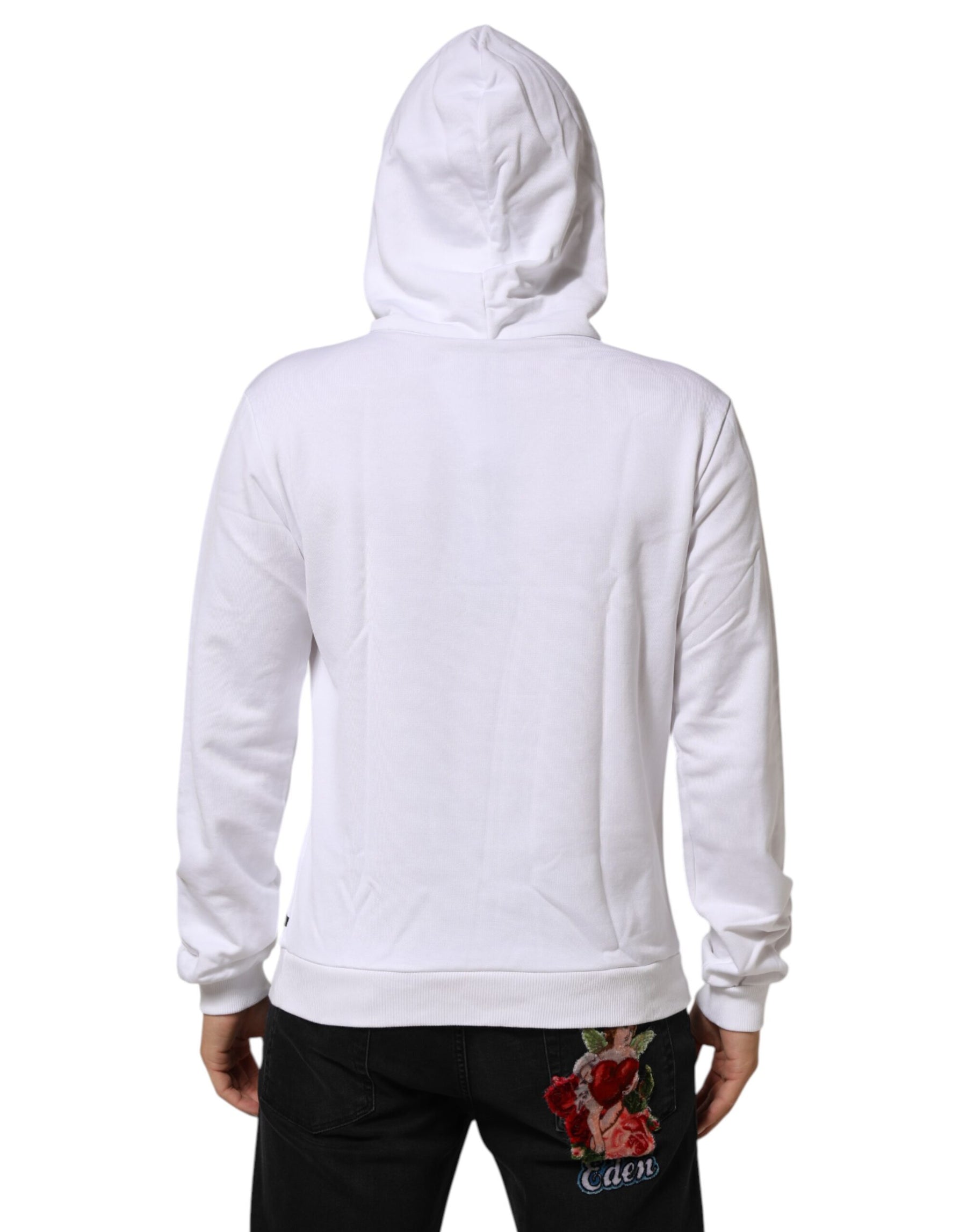 Dolce & Gabbana White Sacred Heart Hooded Sweatshirt Sweater | Regal Royce