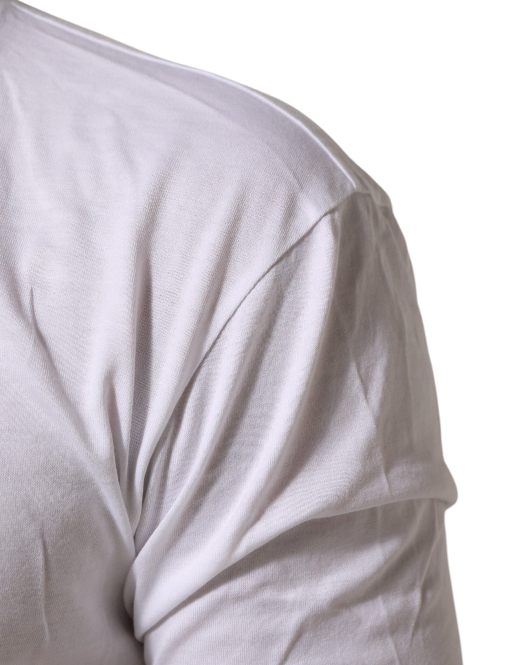 Dolce & Gabbana White Cotton Crown King Embroidery T-shirt | Regal Royce