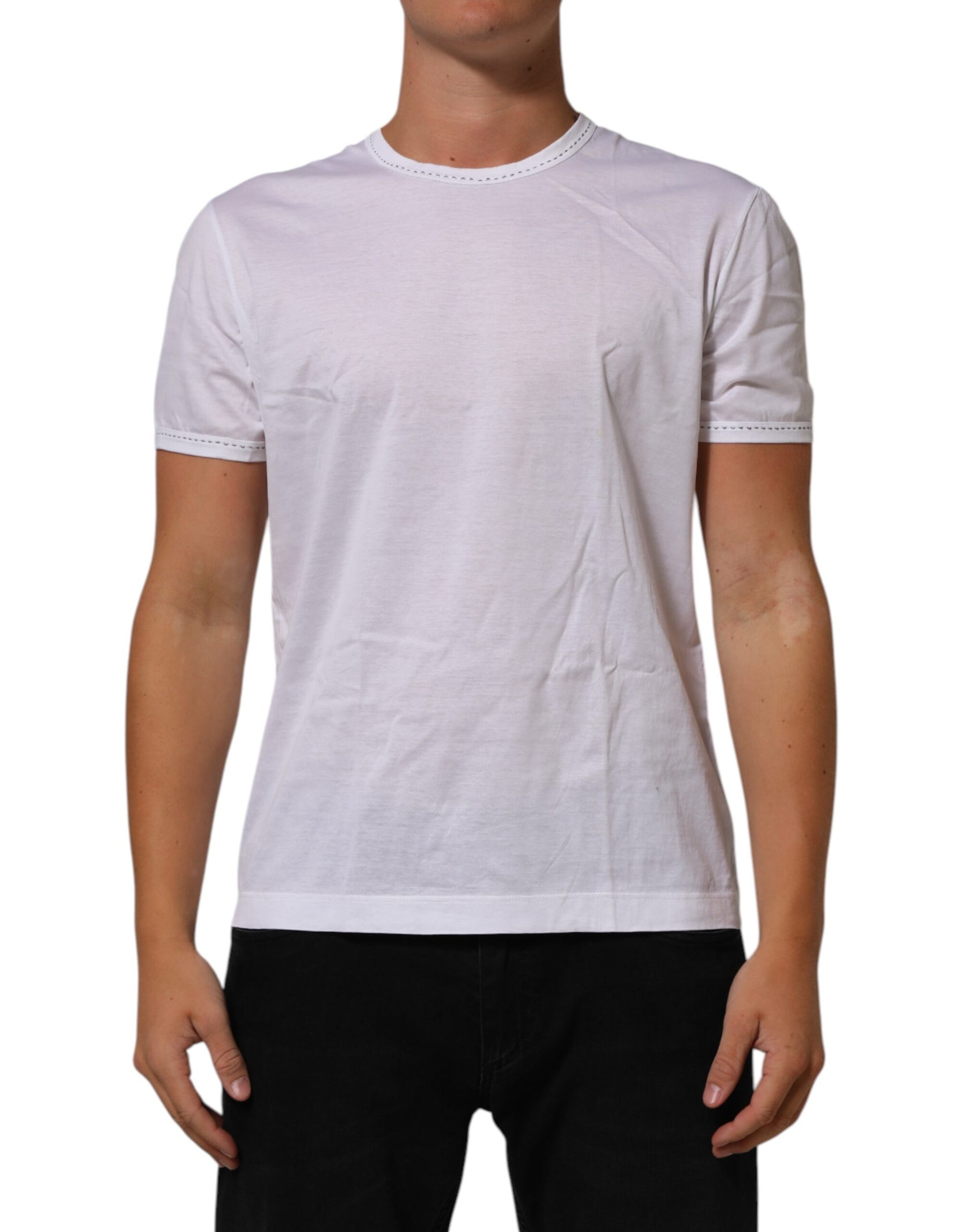 Dolce & Gabbana White Cotton Crew Neck Underwear Tee T-shirt | Regal Royce