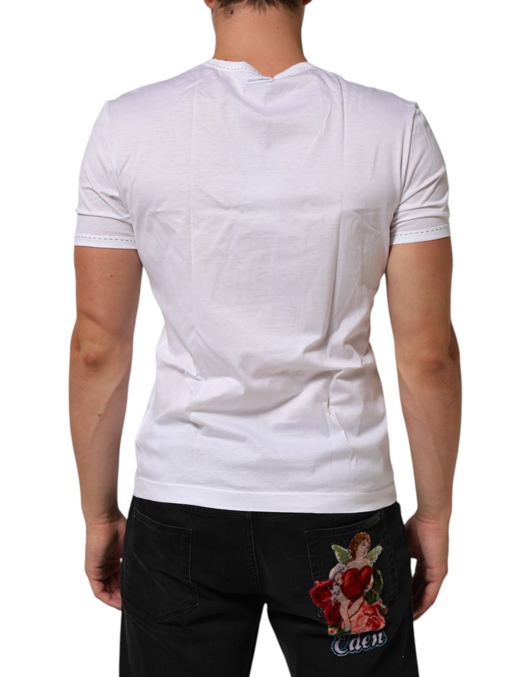 Dolce & Gabbana White Cotton Crew Neck Underwear Tee T-shirt | Regal Royce
