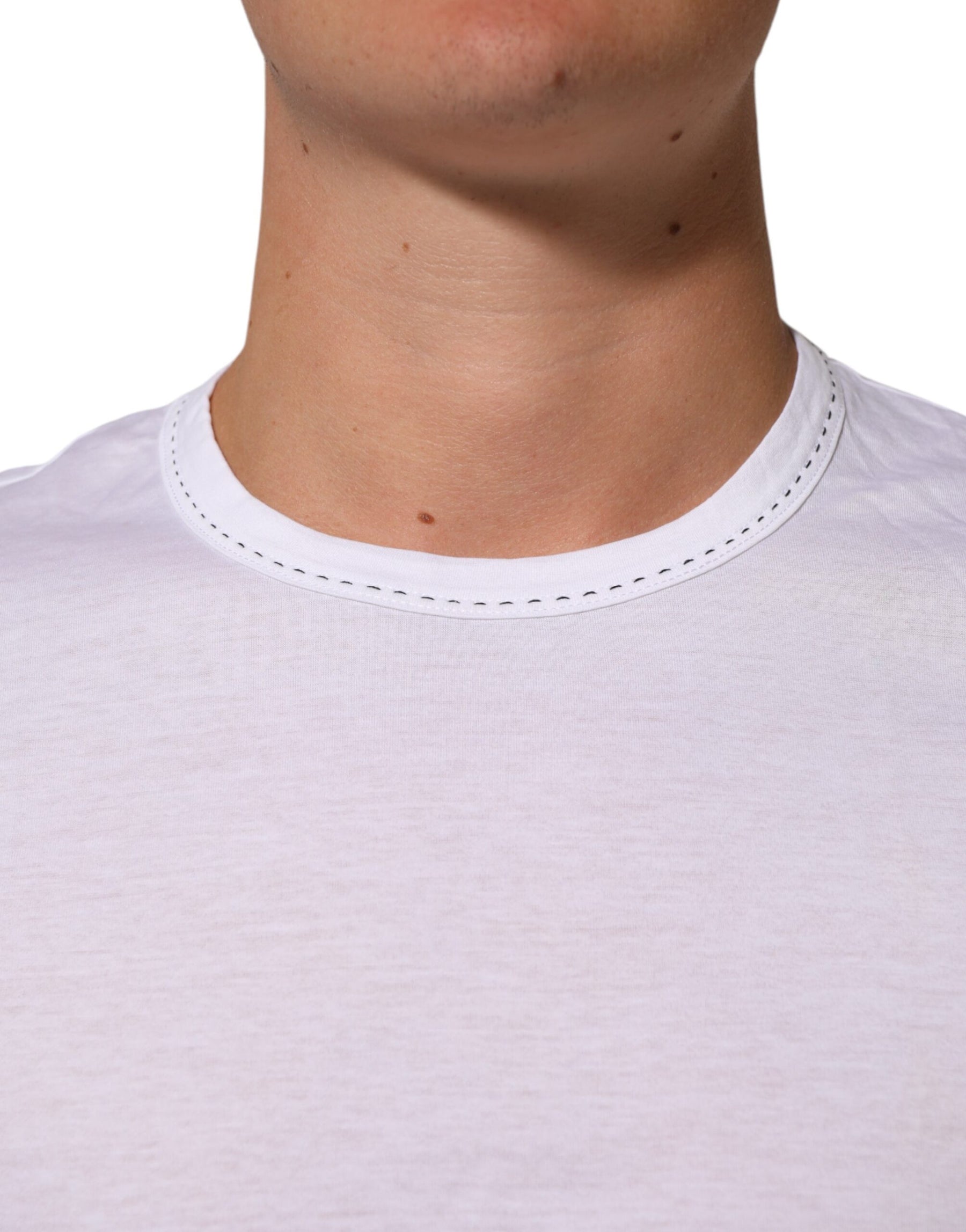 Dolce & Gabbana White Cotton Crew Neck Underwear Tee T-shirt | Regal Royce