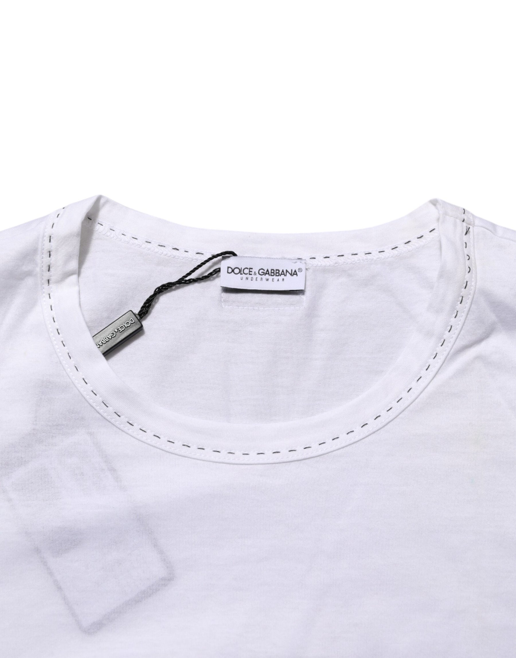 Dolce & Gabbana White Cotton Crew Neck Underwear Tee T-shirt | Regal Royce
