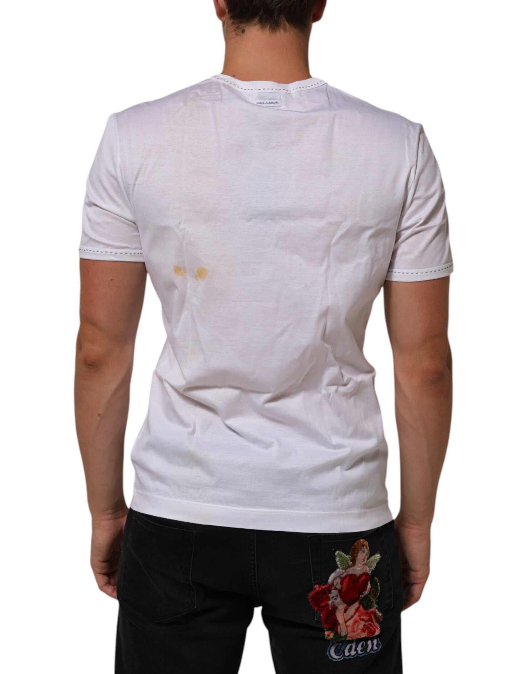 Dolce & Gabbana White Cotton Crew Neck Underwear Tee T-shirt | Regal Royce