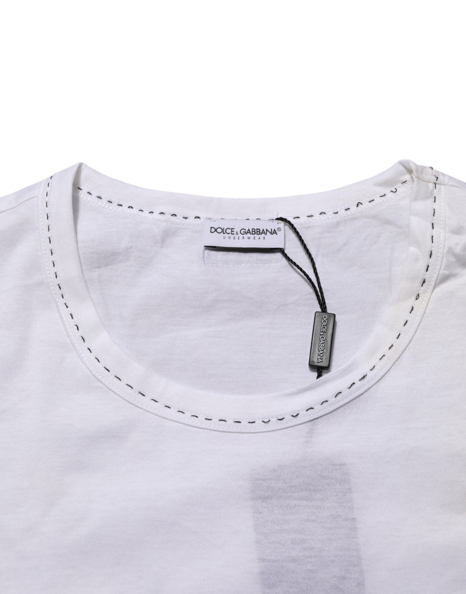 Dolce & Gabbana White Cotton Crew Neck Underwear Tee T-shirt | Regal Royce