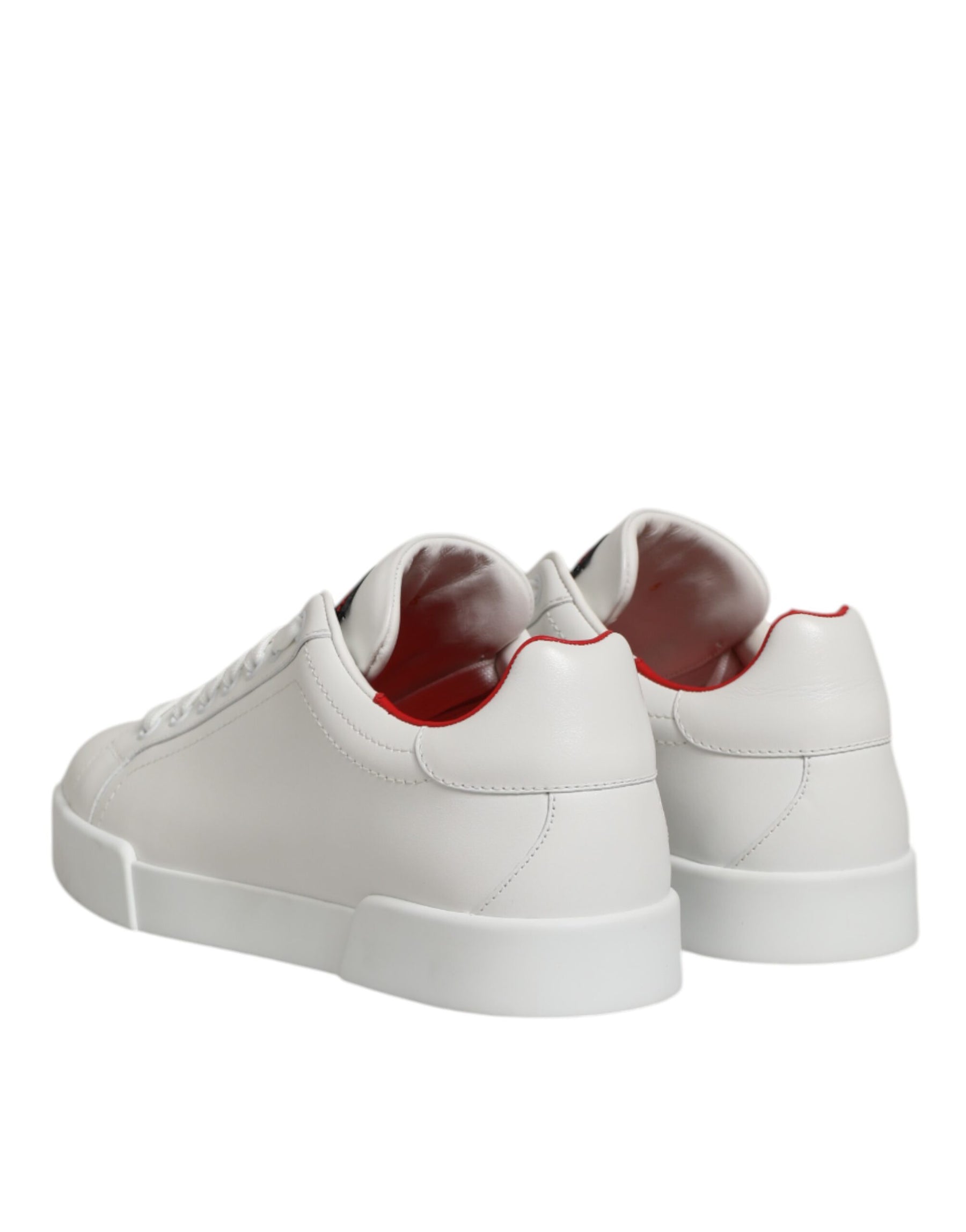 Dolce & Gabbana White Leather Lace Up Low Top Sneakers Shoes | Regal Royce