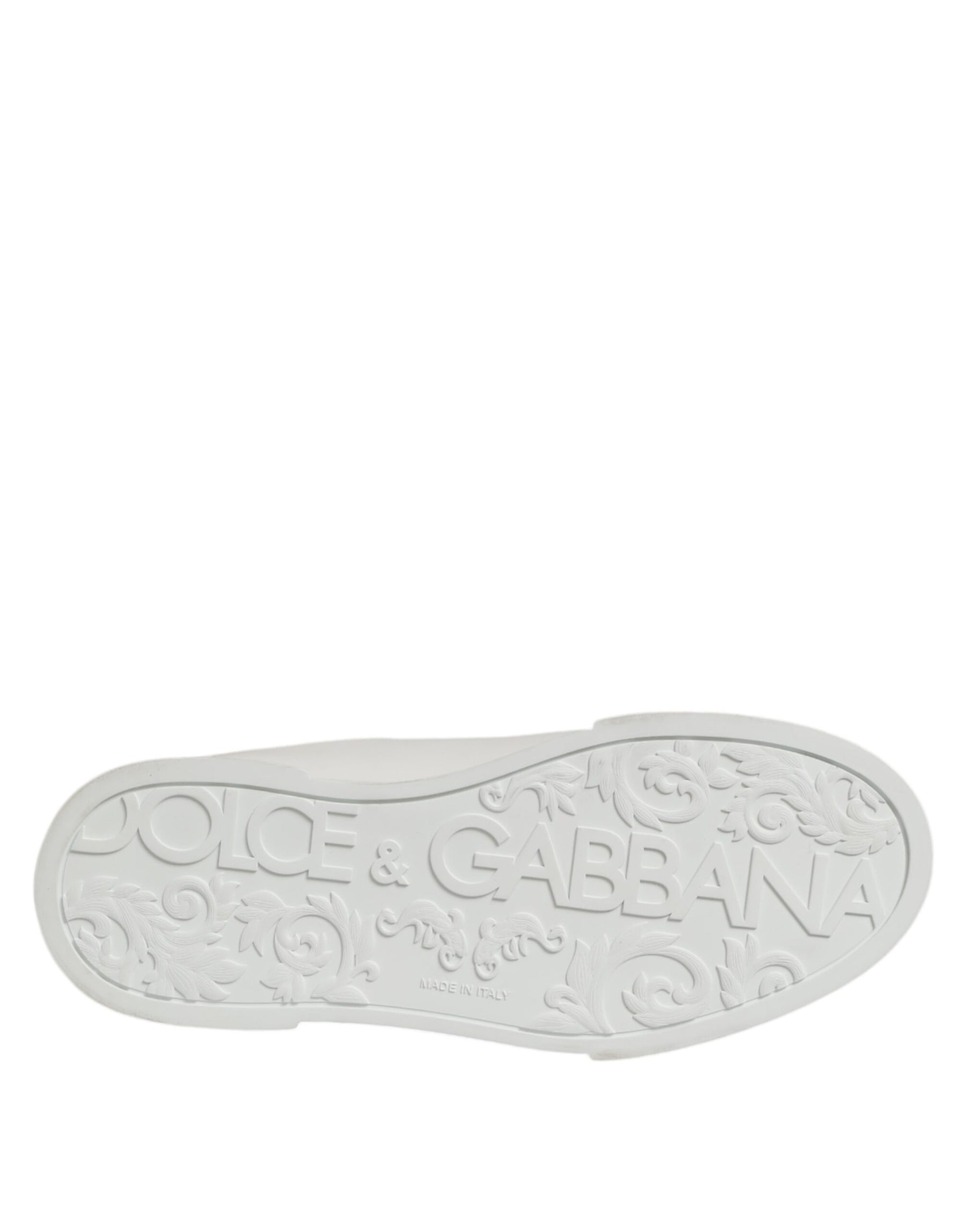 Dolce & Gabbana White Leather Lace Up Low Top Sneakers Shoes | Regal Royce