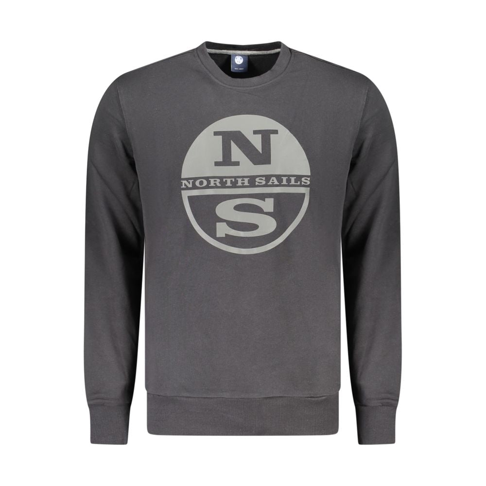 North Sails Black Cotton Men Sweatshirt | Regal Royce