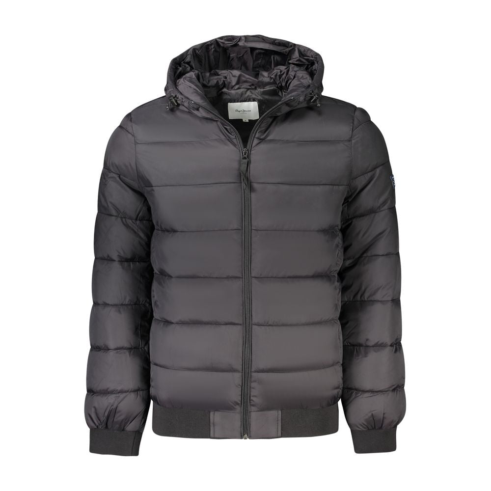 Pepe Jeans Black Polyamide Jackets & Coat | Regal Royce