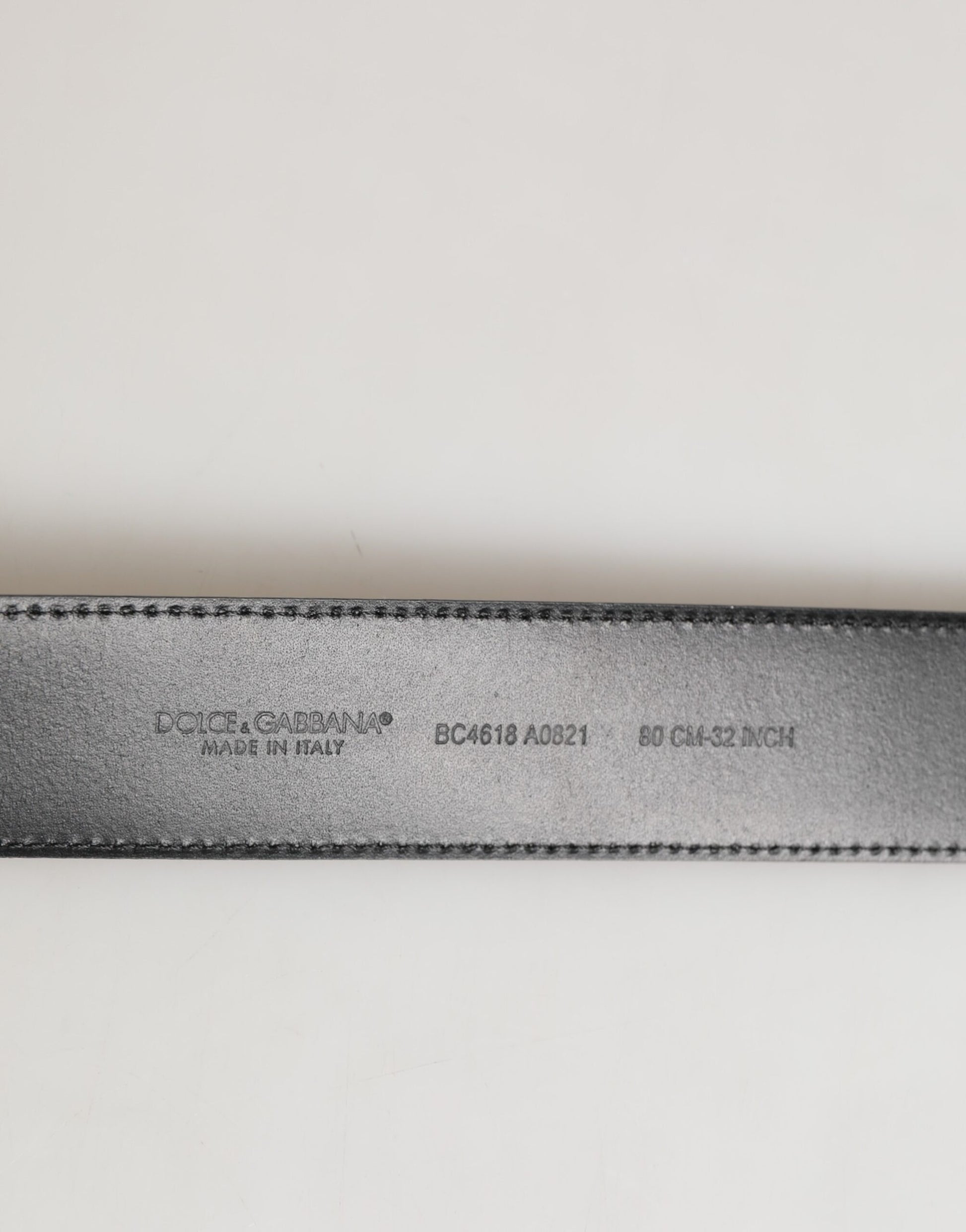 Dolce & Gabbana Black Leather Classic Metal Logo Buckle Belt