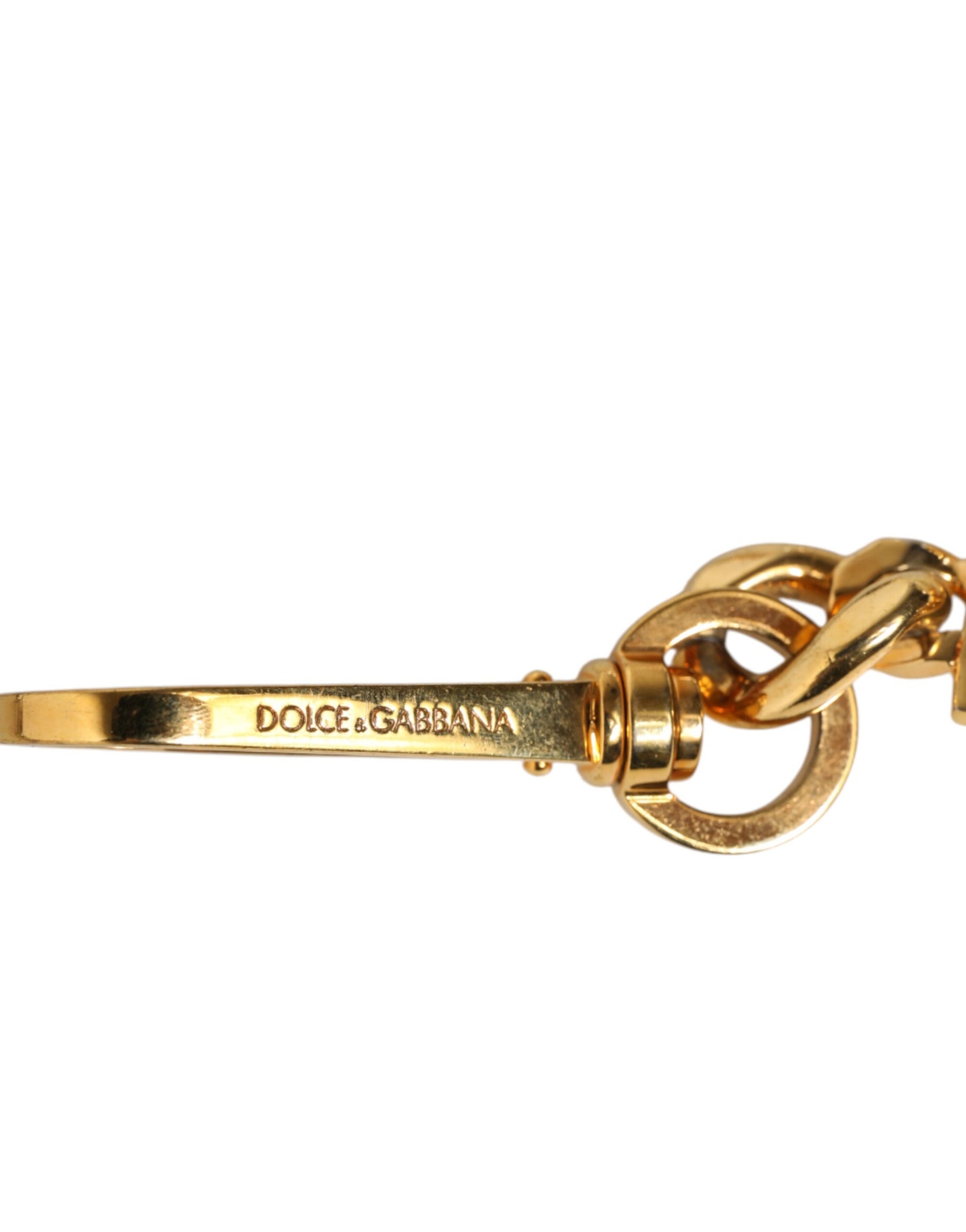 Dolce & Gabbana Black Leather Pearl Chain Bag Accessory Shoulder Strap | Regal Royce