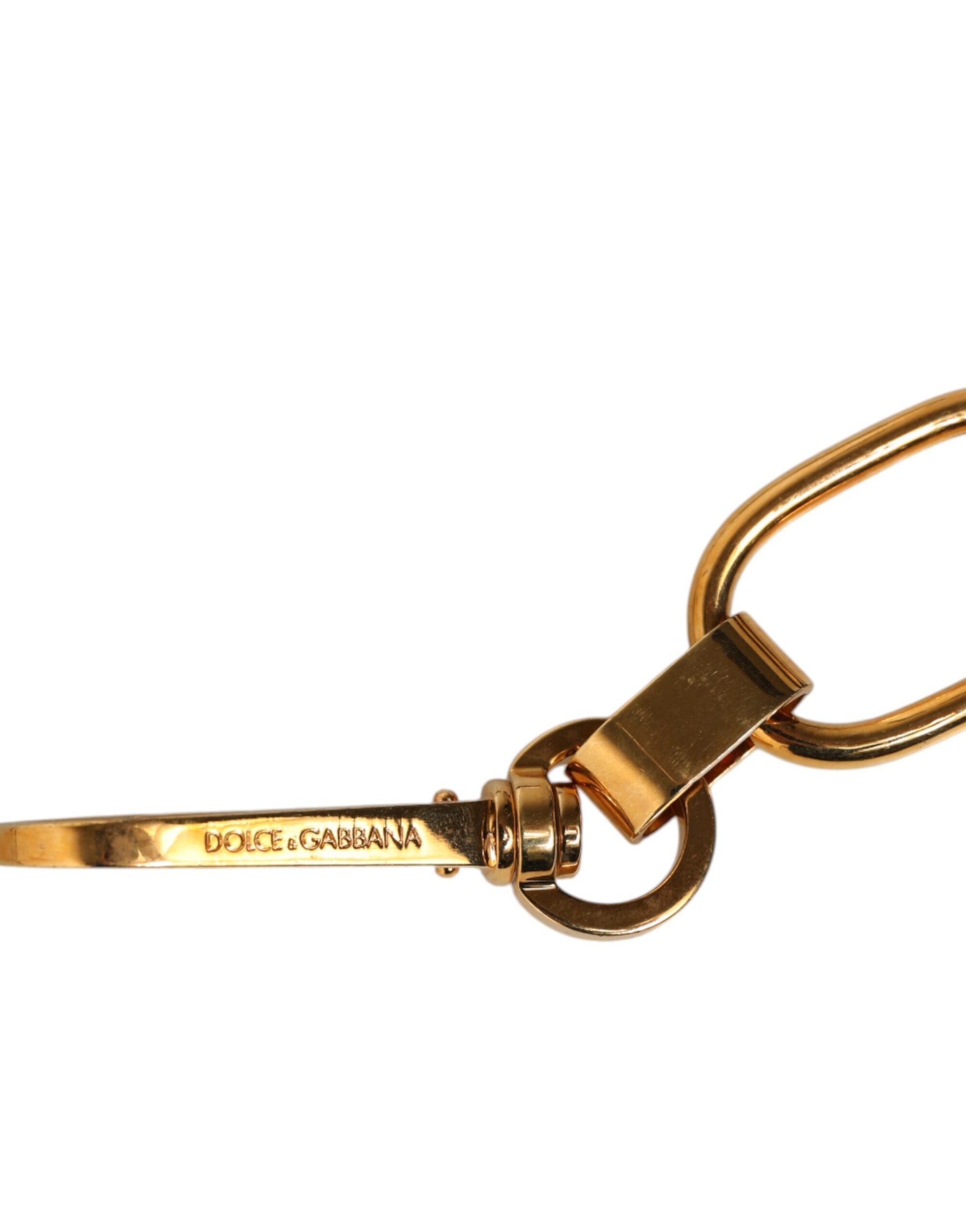 Dolce & Gabbana Black Leather Gold Chain Bag Accessory Shoulder Strap | Regal Royce