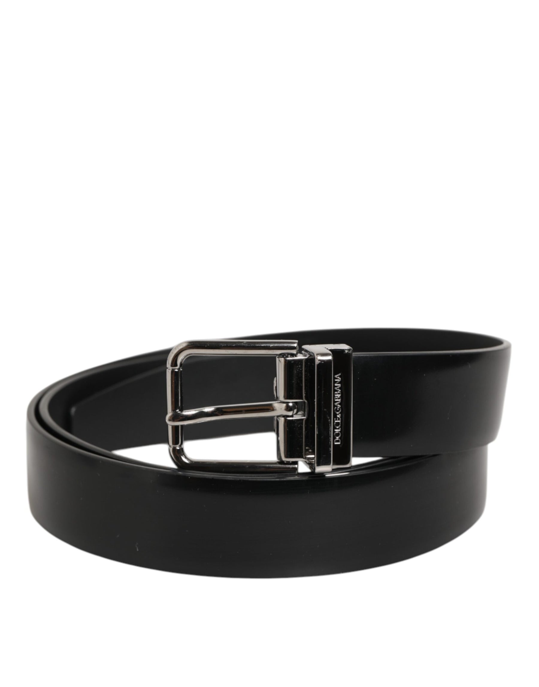 Dolce & Gabbana Black Leather Classic Metal Buckle Men Belt | Regal Royce