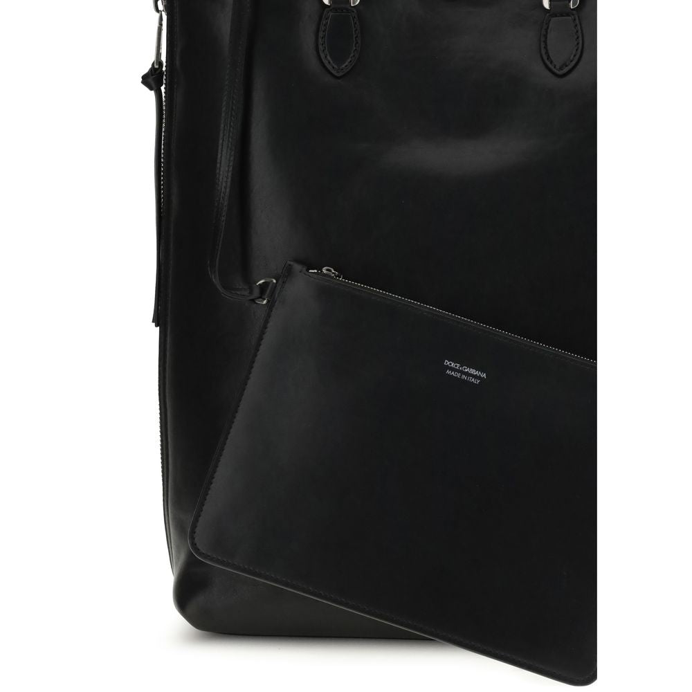 Dolce & Gabbana Black Calf Leather Bos Taurus Shoulder Bag | Regal Royce