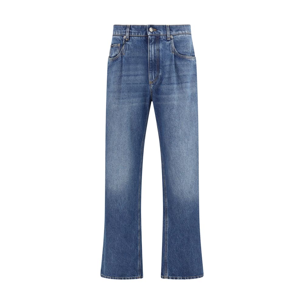 Dolce & Gabbana Blue Cotton Relaxed Fit Jeans | Regal Royce