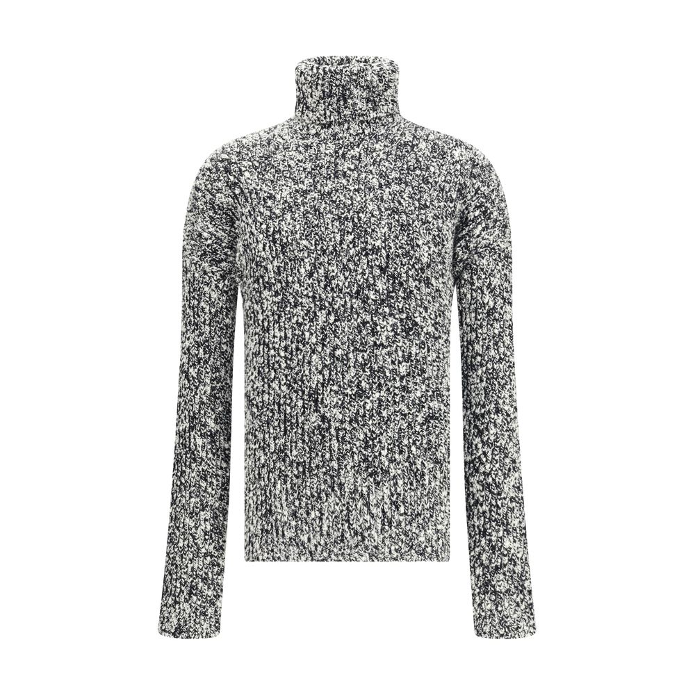 Dolce & Gabbana White Fleece Wool Turtleneck | Regal Royce