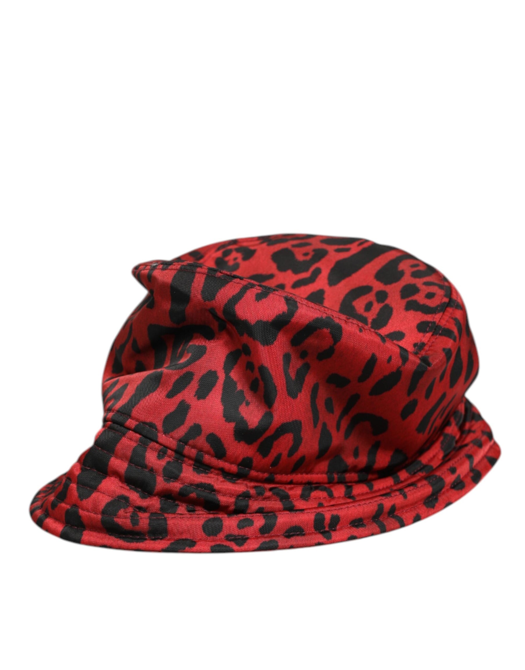 Dolce & Gabbana Red Black Nylon Leopard Print Bucket Men Cap Hat | Regal Royce